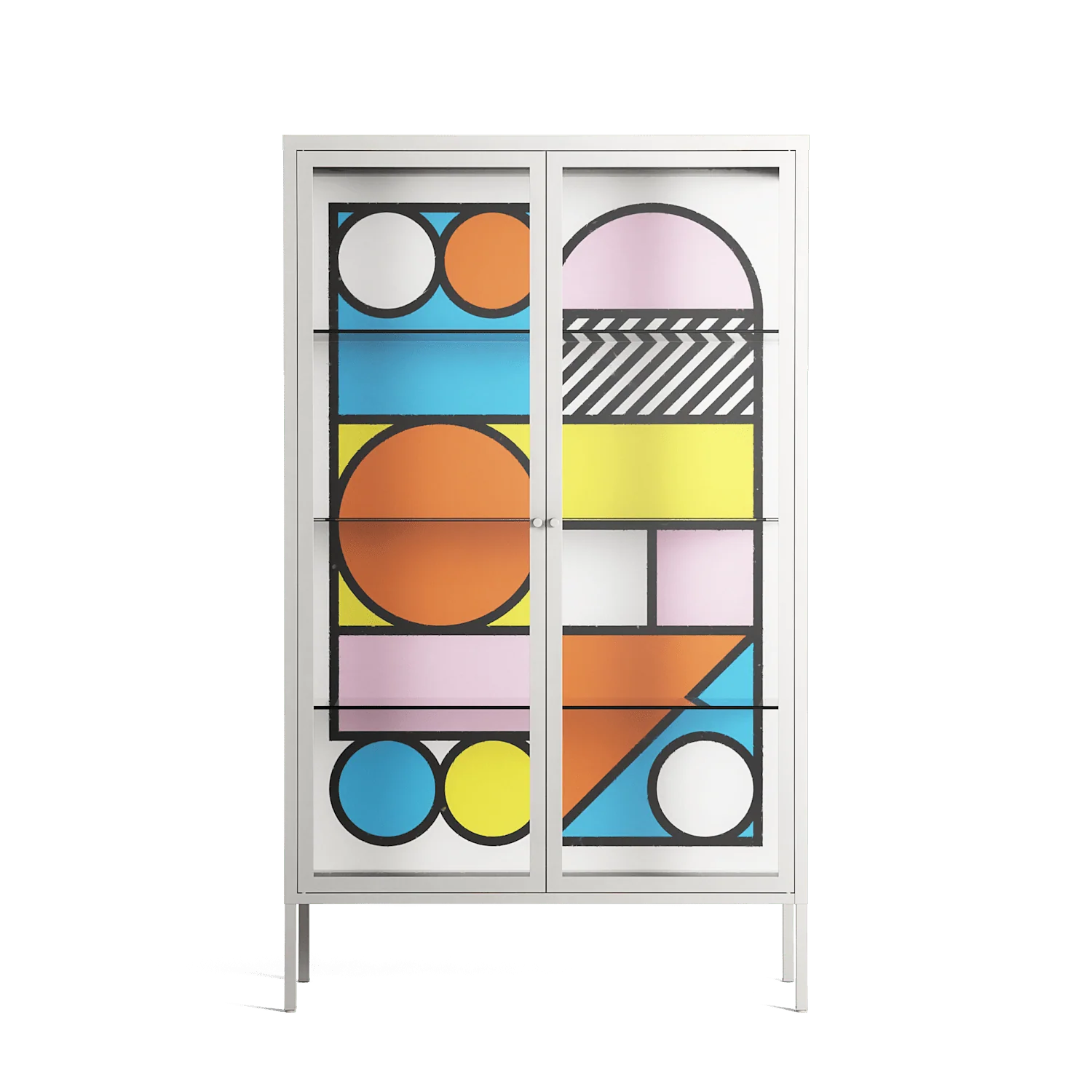 Palette - Cabinet - Vratislav Pecka - Chalk - Clear glass