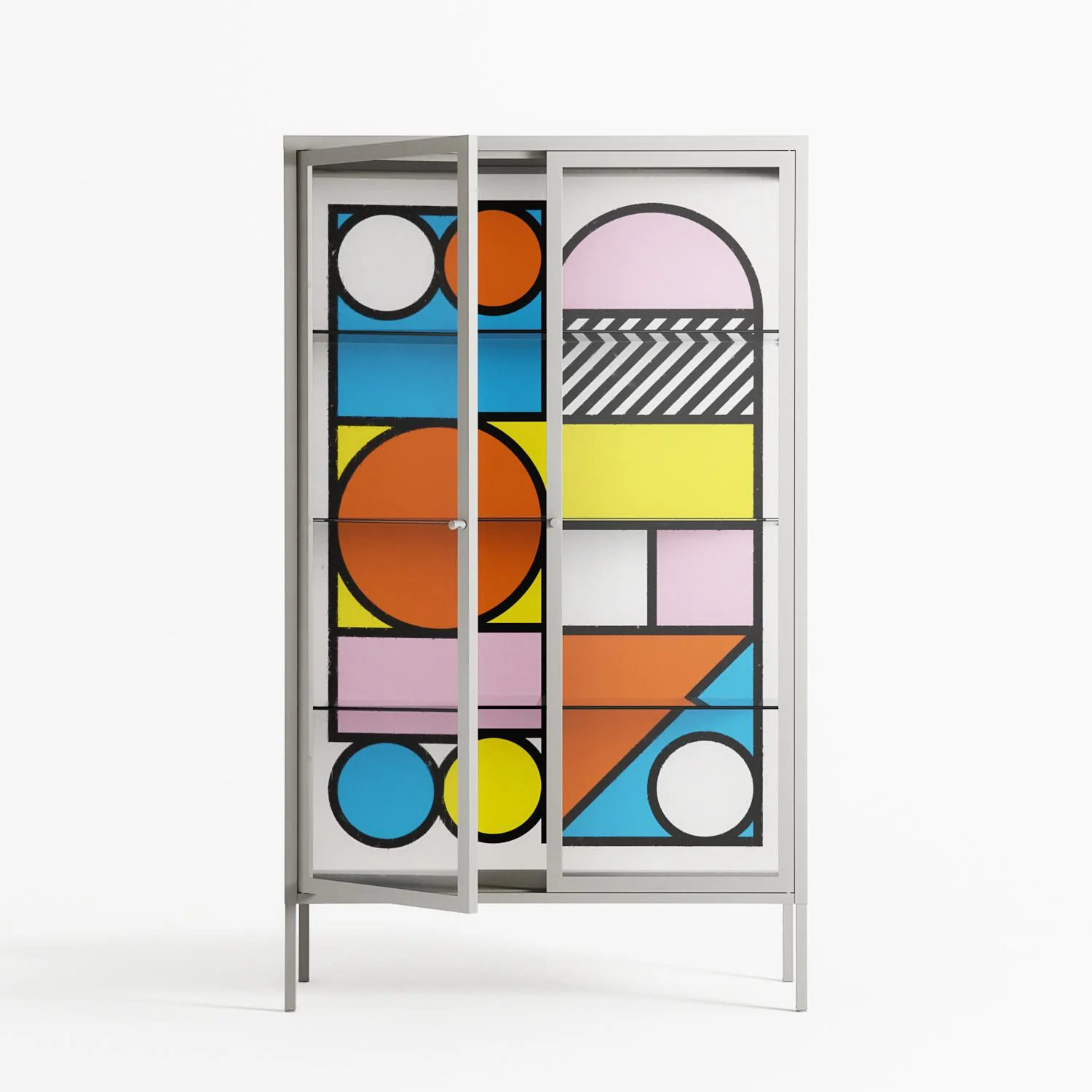 Palette - Cabinet - Vratislav Pecka - Chalk - Clear glass - Image 2