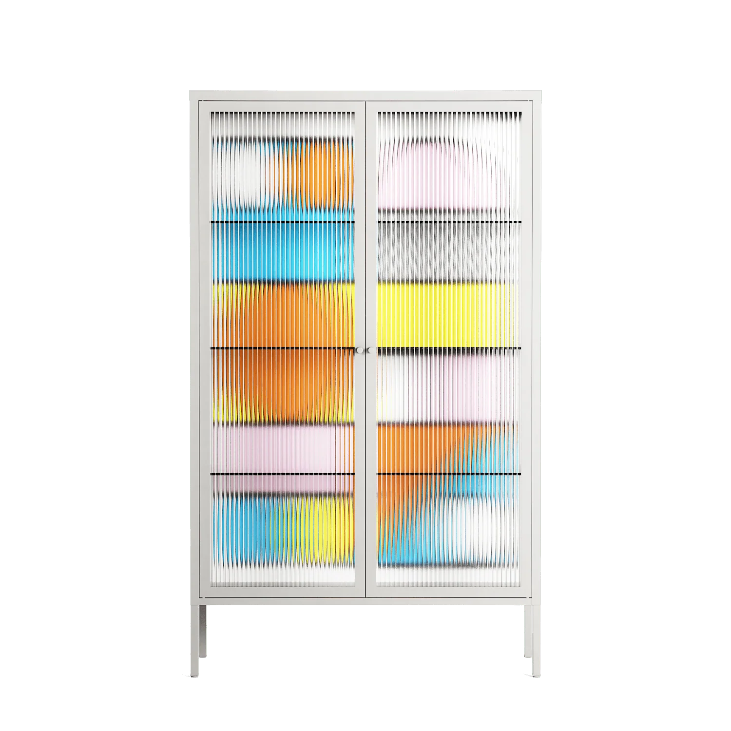 Palette - Cabinet - Vratislav Pecka - Chalk - Reeded glass