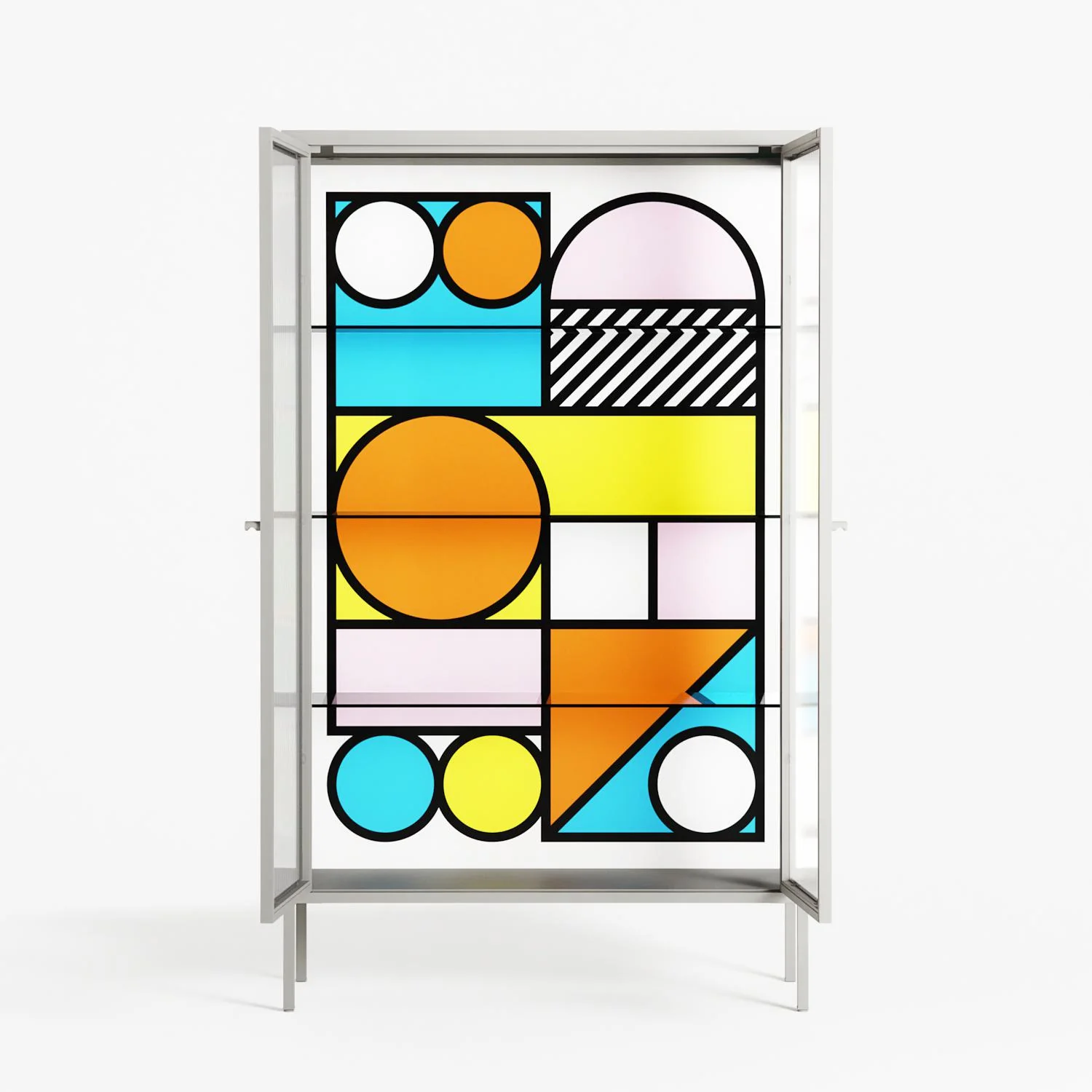 Palette - Cabinet - Vratislav Pecka - Chalk - Reeded glass - Image 3