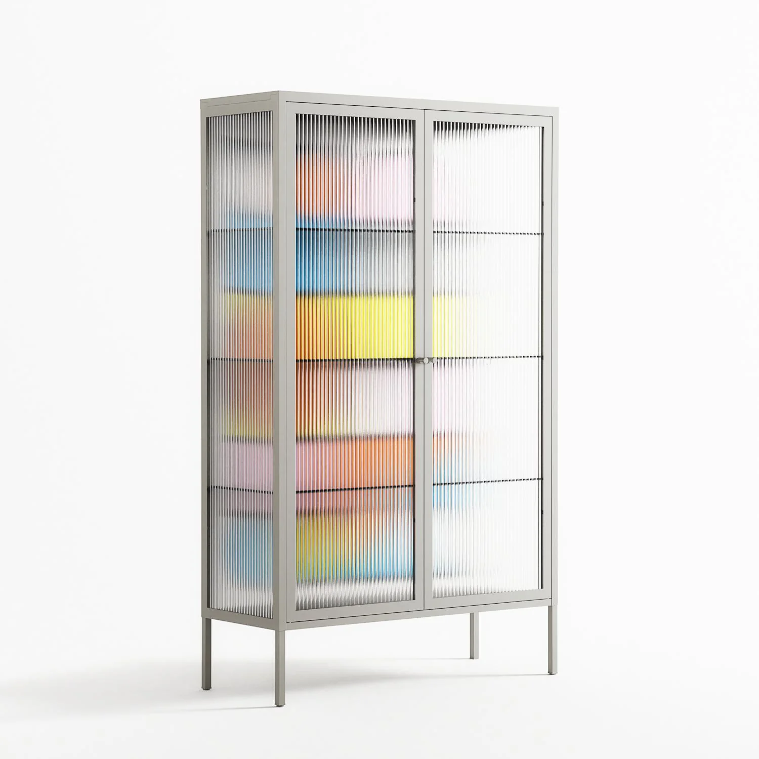Palette - Cabinet - Vratislav Pecka - Chalk - Reeded glass - Image 4