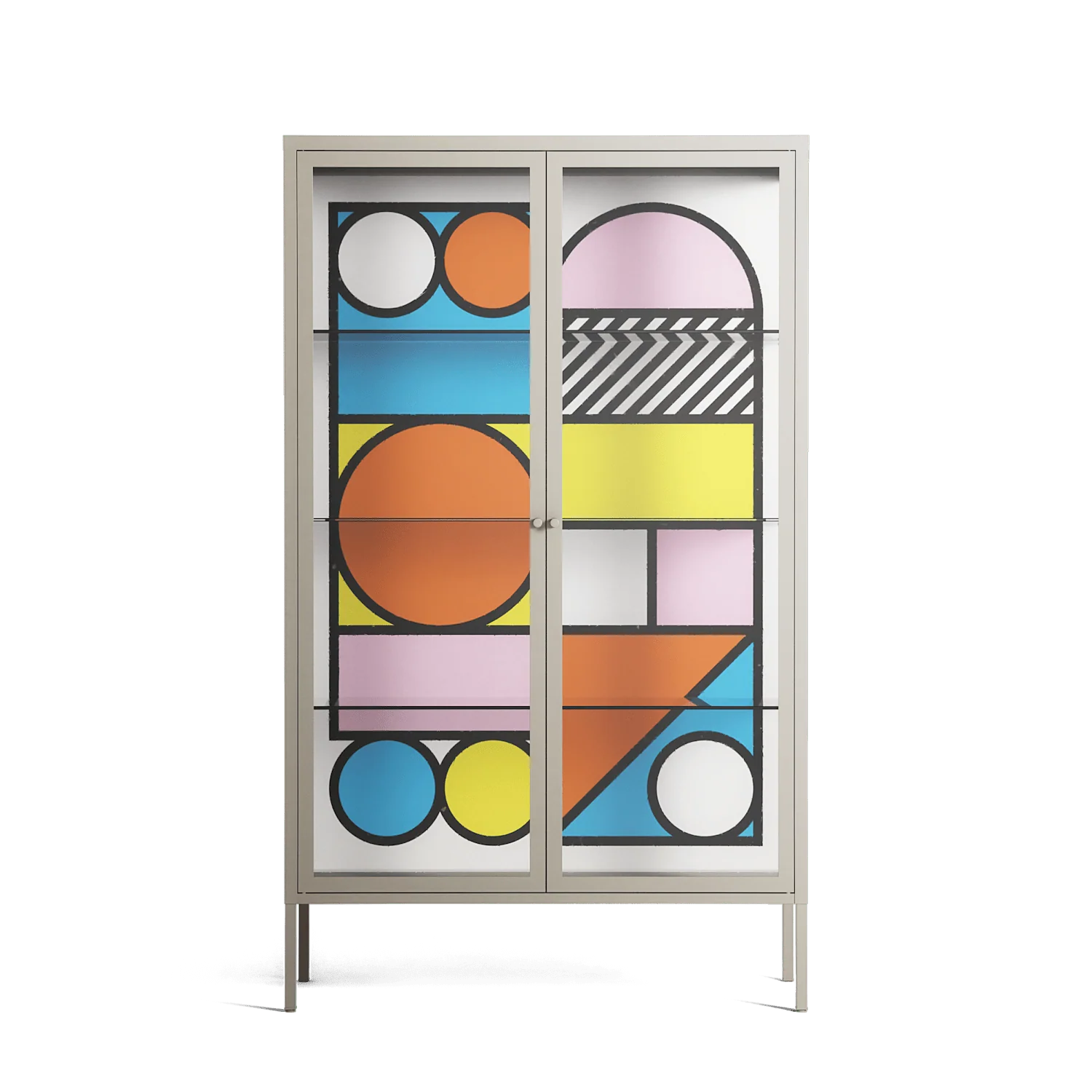 Palette - Cabinet - Vratislav Pecka - Pebble - Clear glass