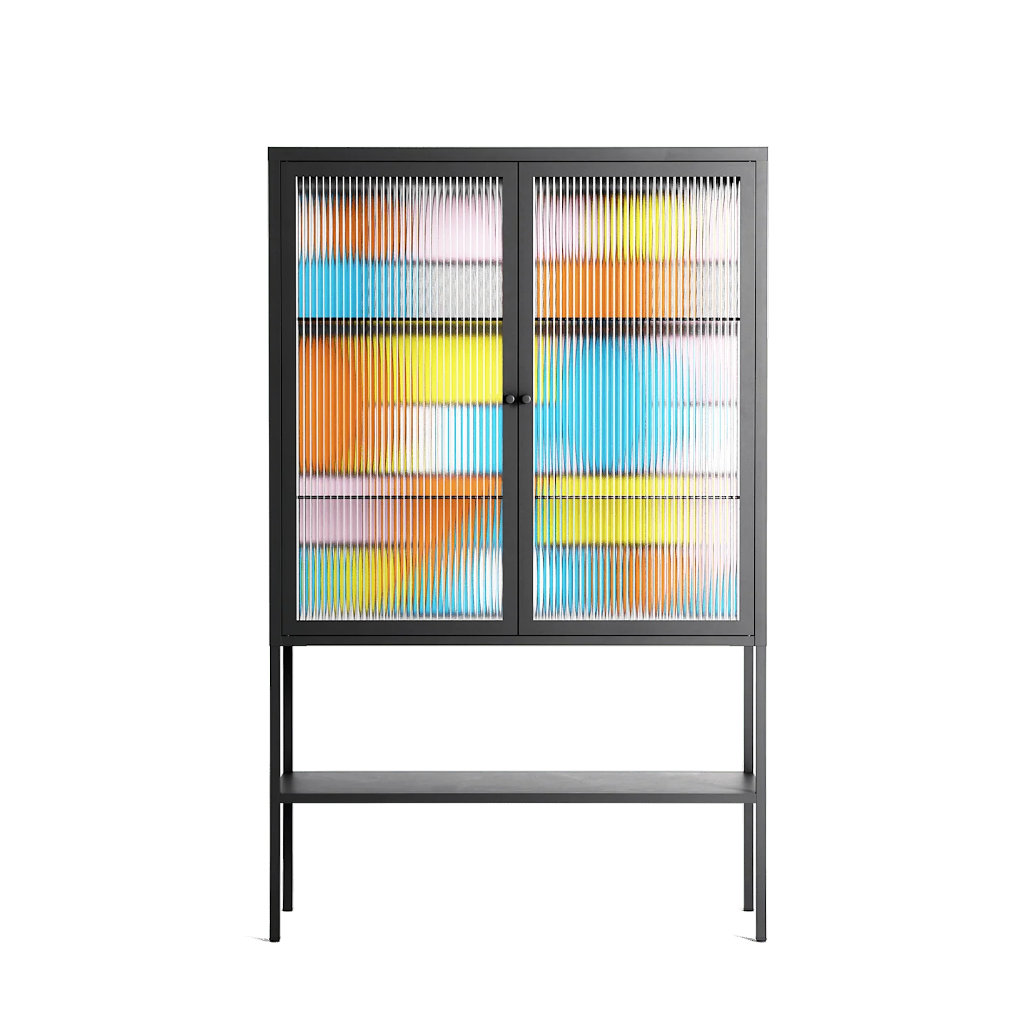 Palette - Loft Cabinet - Vratislav Pecka - Antracite - Reeded glass
