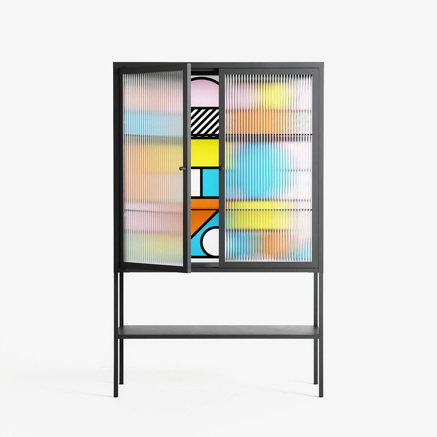 Palette - Loft Cabinet - Vratislav Pecka - Antracite - Reeded glass - Image 2