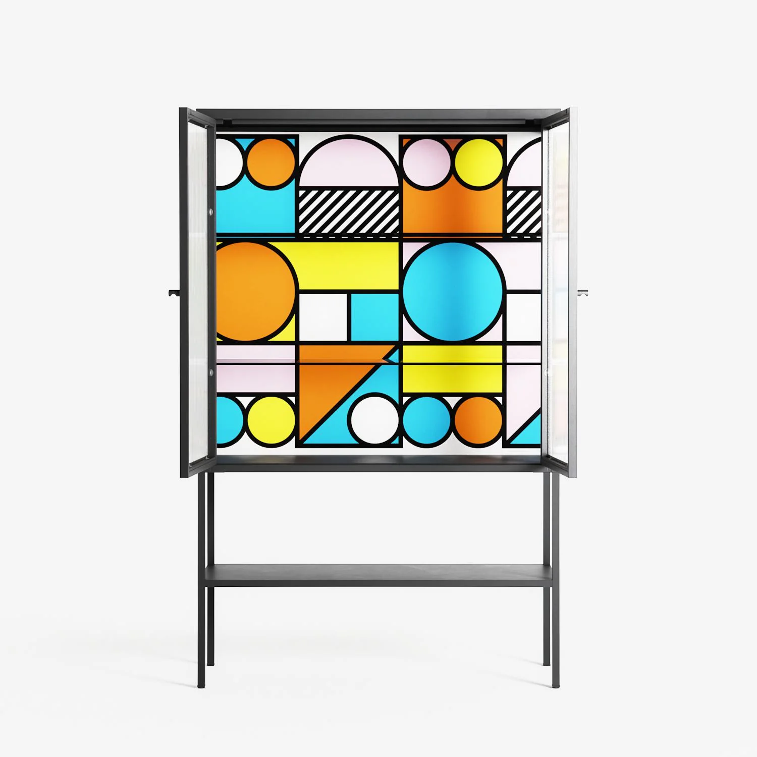 Palette - Loft Cabinet - Vratislav Pecka - Antracite - Reeded glass - Image 3