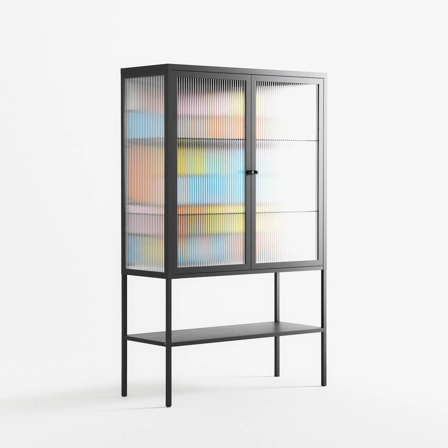 Palette - Loft Cabinet - Vratislav Pecka - Antracite - Reeded glass - Image 4