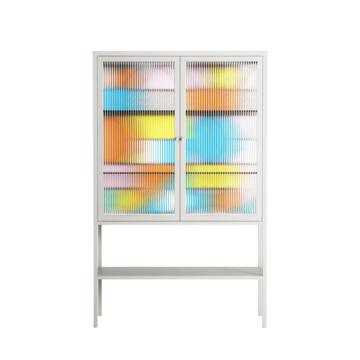Palette - Loft Cabinet - Vratislav Pecka - Chalk - Reeded glass