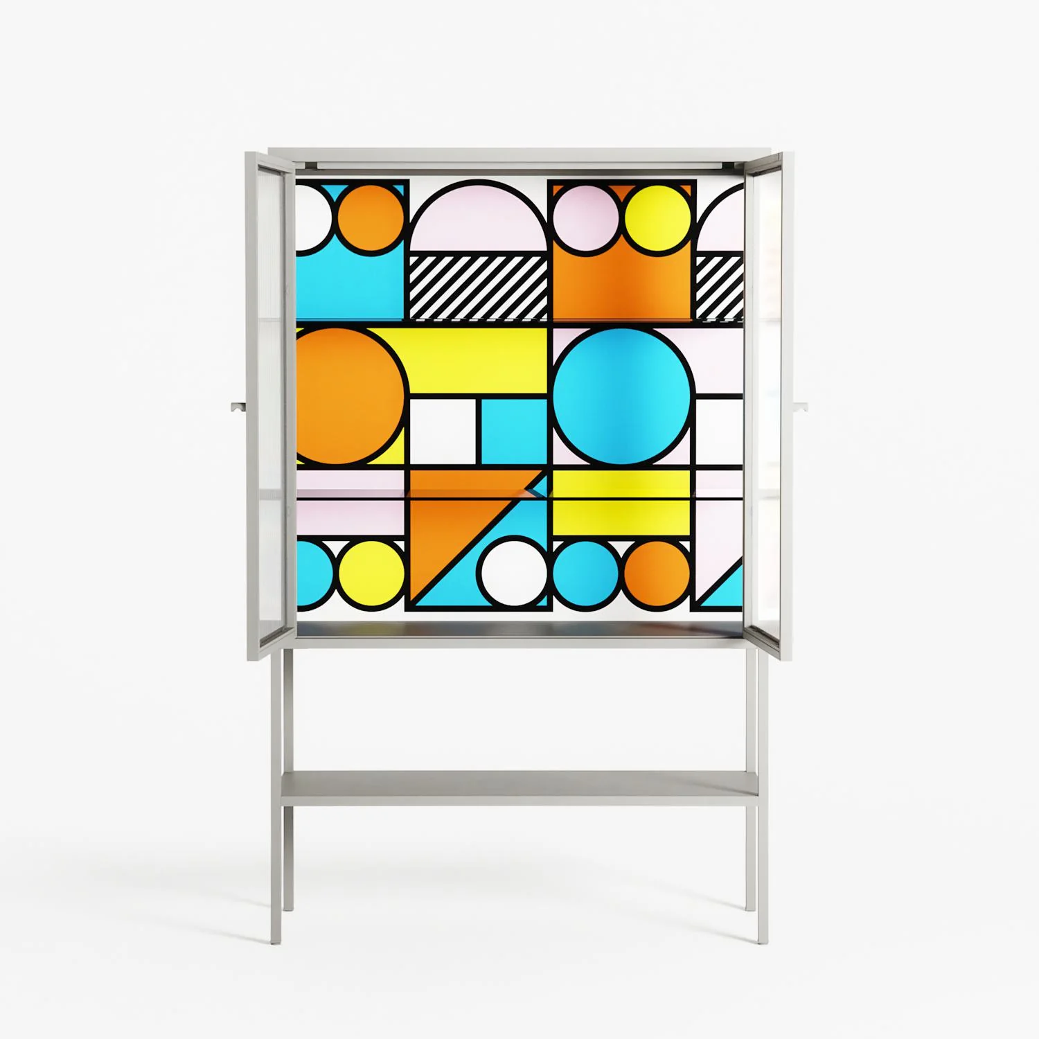 Palette - Loft Cabinet - Vratislav Pecka - Chalk - Reeded glass - Image 3