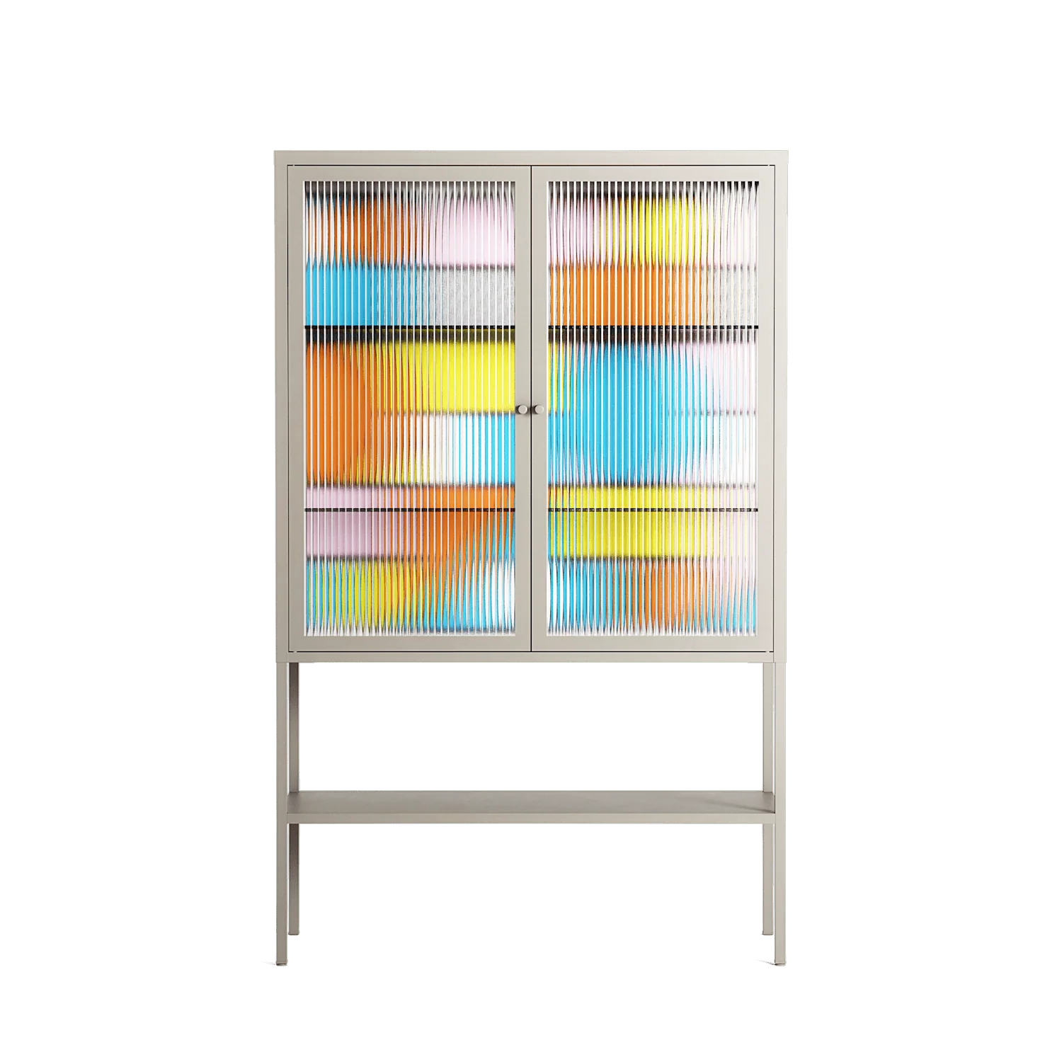 Palette - Loft Cabinet - Vratislav Pecka - Pebble - Reeded glass