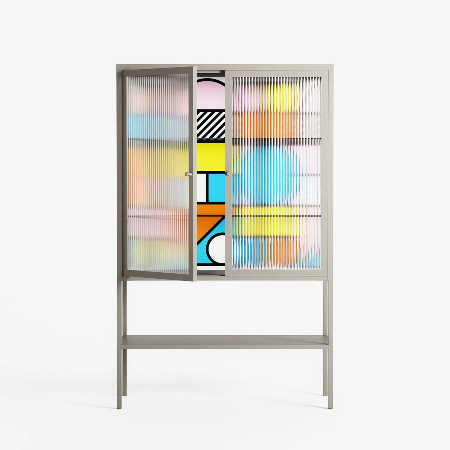 Palette - Loft Cabinet - Vratislav Pecka - Pebble - Reeded glass - Image 2