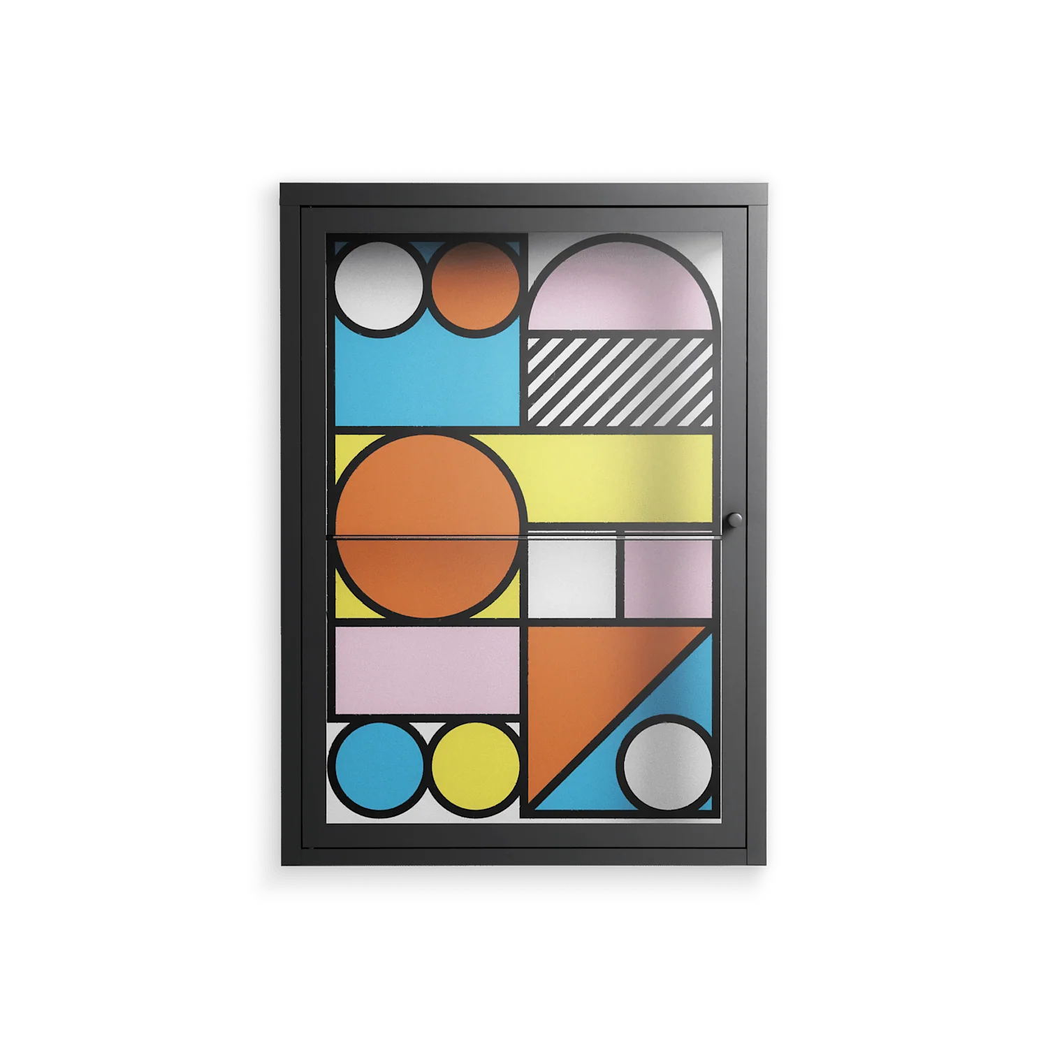 Palette - Wall Cabinet - Vratislav Pecka - Antracite - Clear glass
