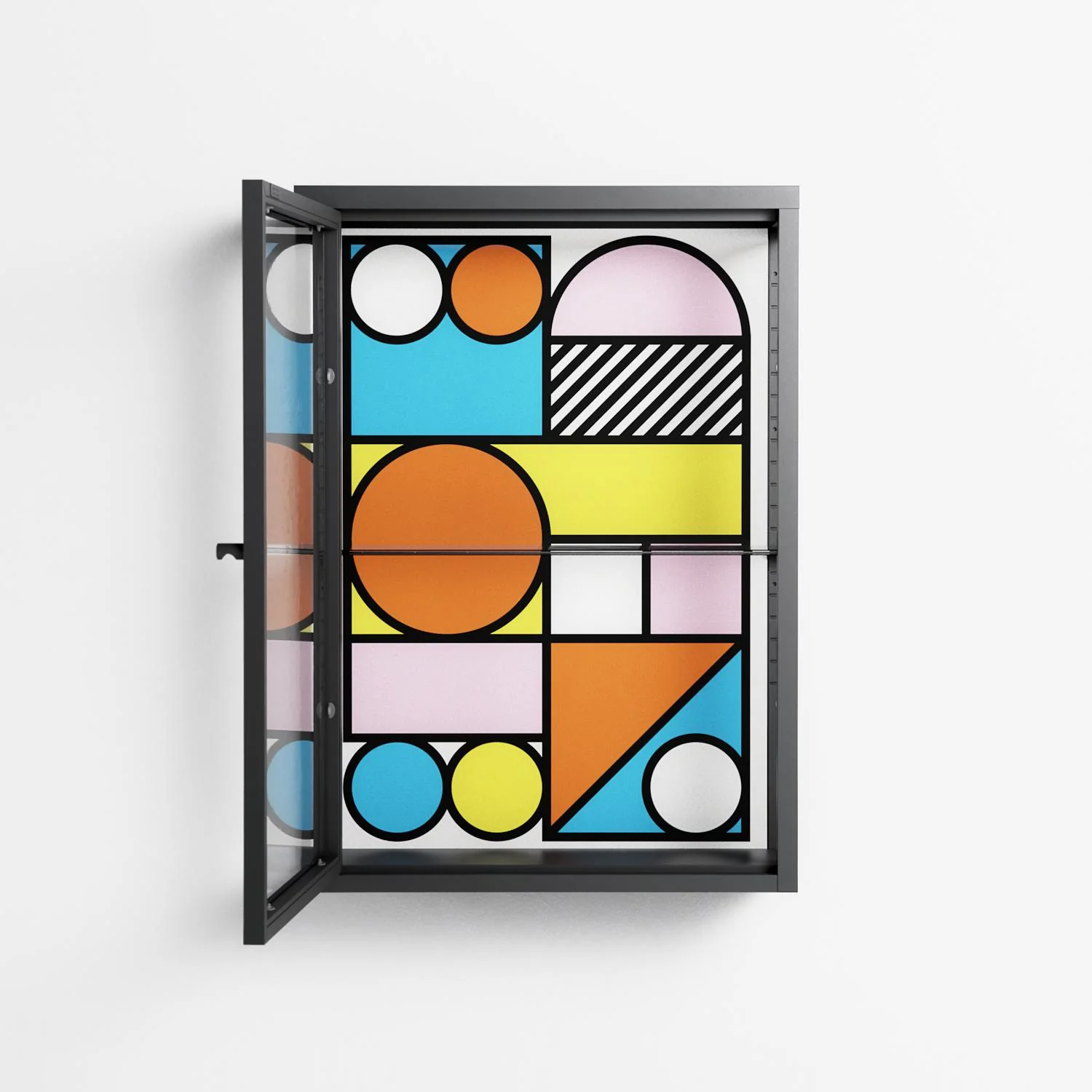 Palette - Wall Cabinet - Vratislav Pecka - Antracite - Clear glass - Image 3