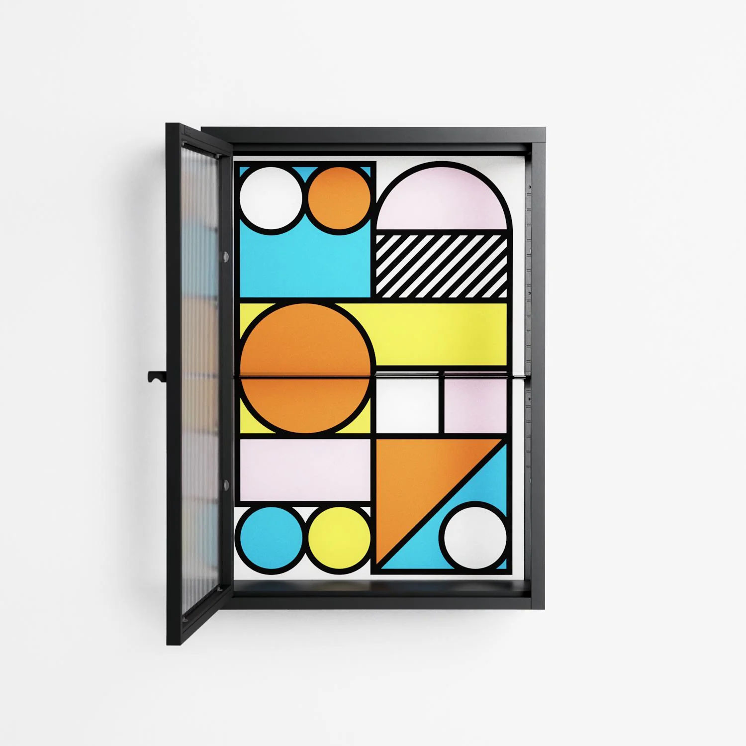 Palette - Wall Cabinet - Vratislav Pecka - Antracite - Reeded glass - Image 3