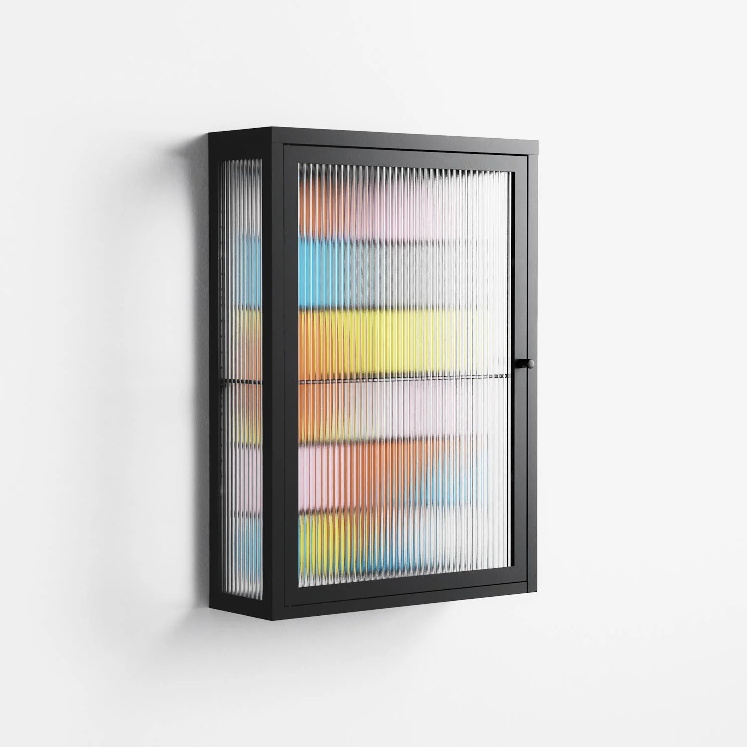 Palette - Wall Cabinet - Vratislav Pecka - Antracite - Reeded glass - Image 4