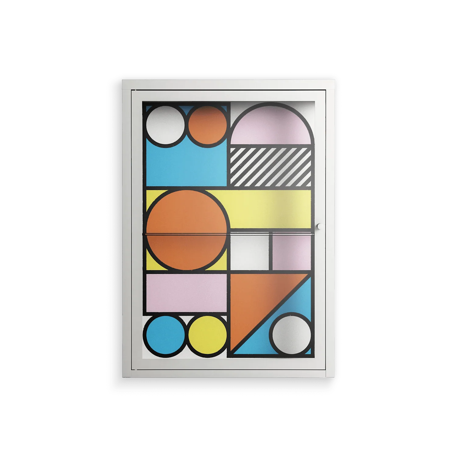 Palette - Wall Cabinet - Vratislav Pecka - Chalk - Clear glass