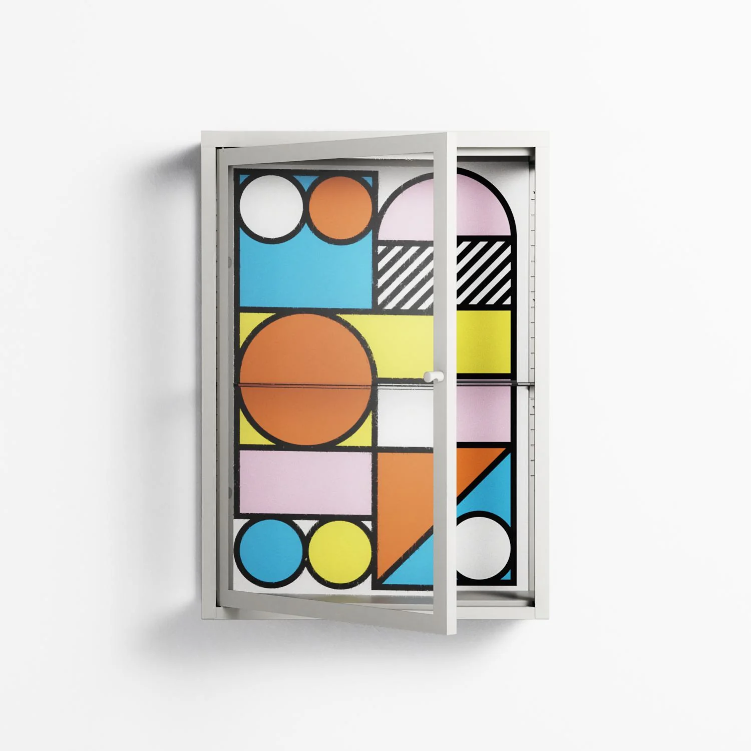 Palette - Wall Cabinet - Vratislav Pecka - Chalk - Clear glass - Image 2