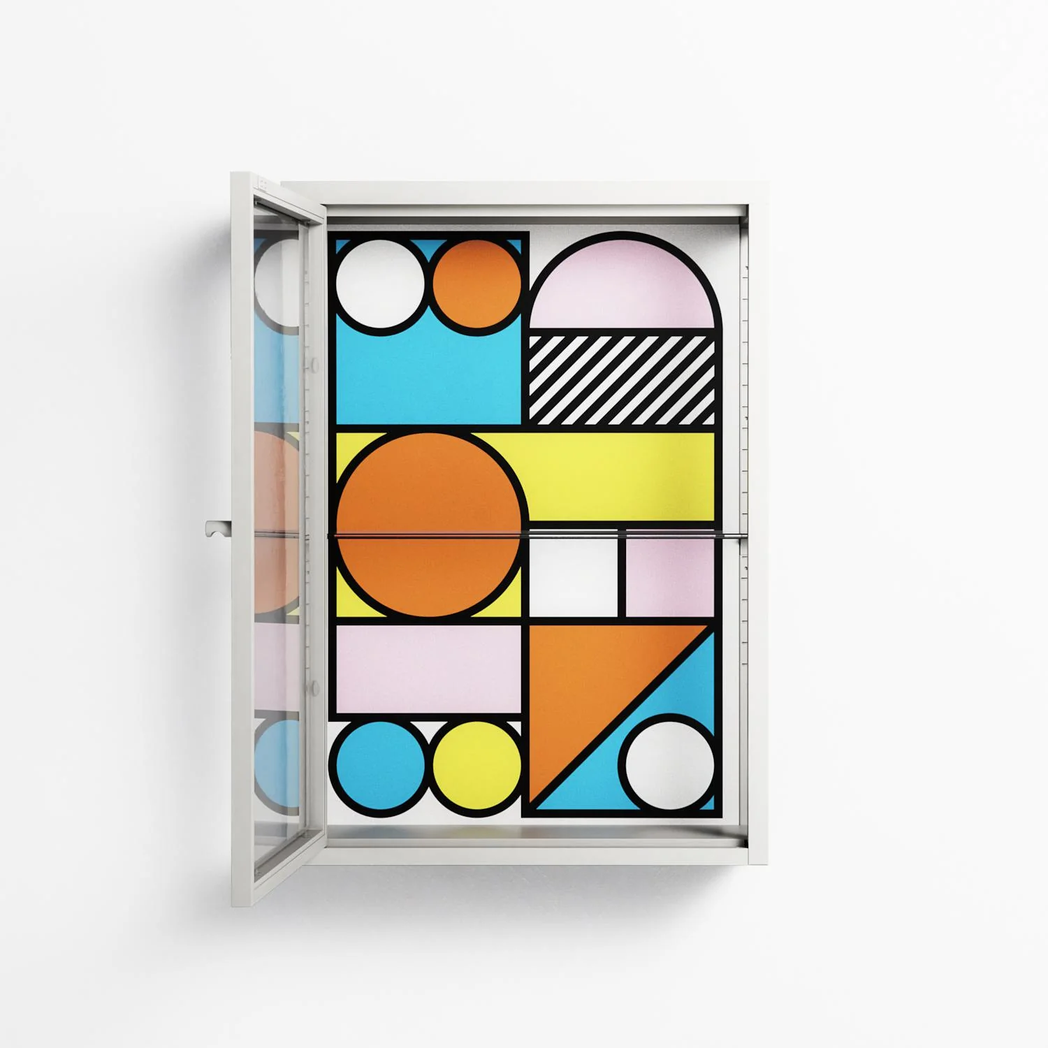 Palette - Wall Cabinet - Vratislav Pecka - Chalk - Clear glass - Image 3