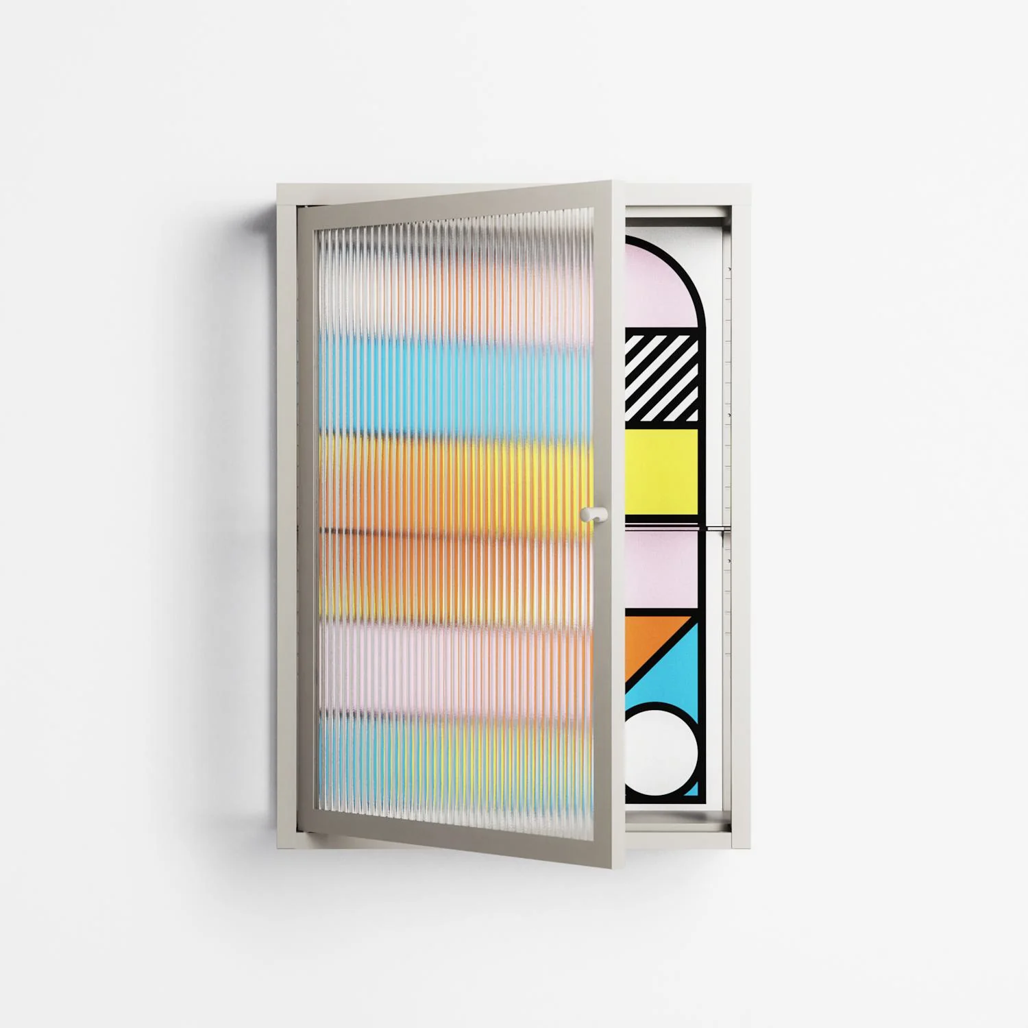 Palette - Wall Cabinet - Vratislav Pecka - Pebble - Reeded glass - Image 2
