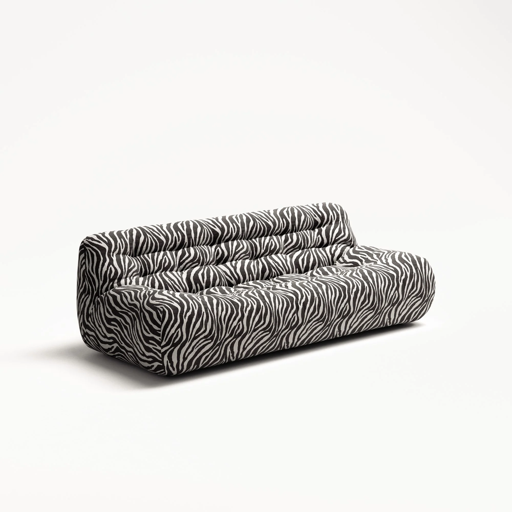 Paloma - 3 Seat - Chenille Jacquard Zebra Black White - Image 2