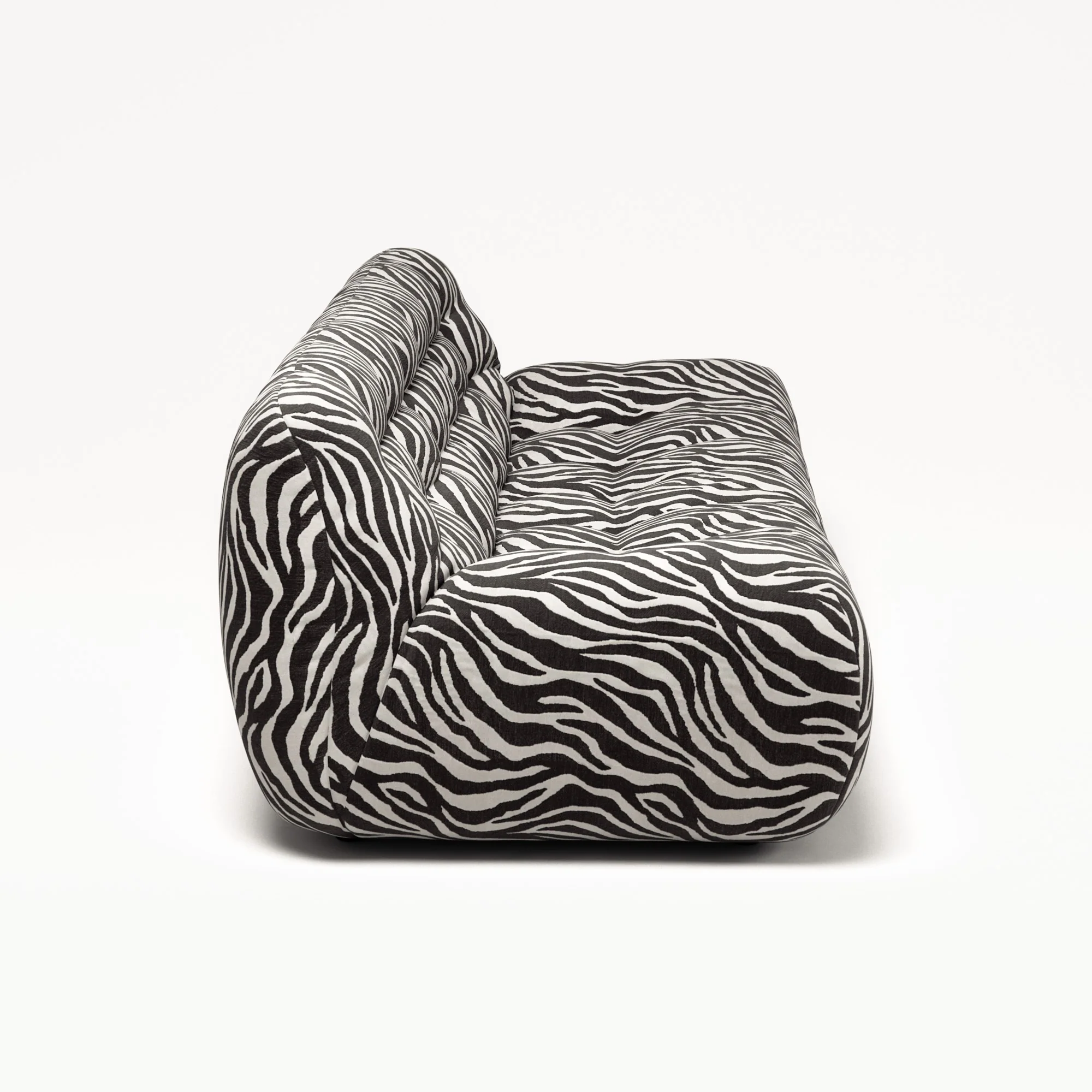 Paloma - 3 Seat - Chenille Jacquard Zebra Black White - Image 3