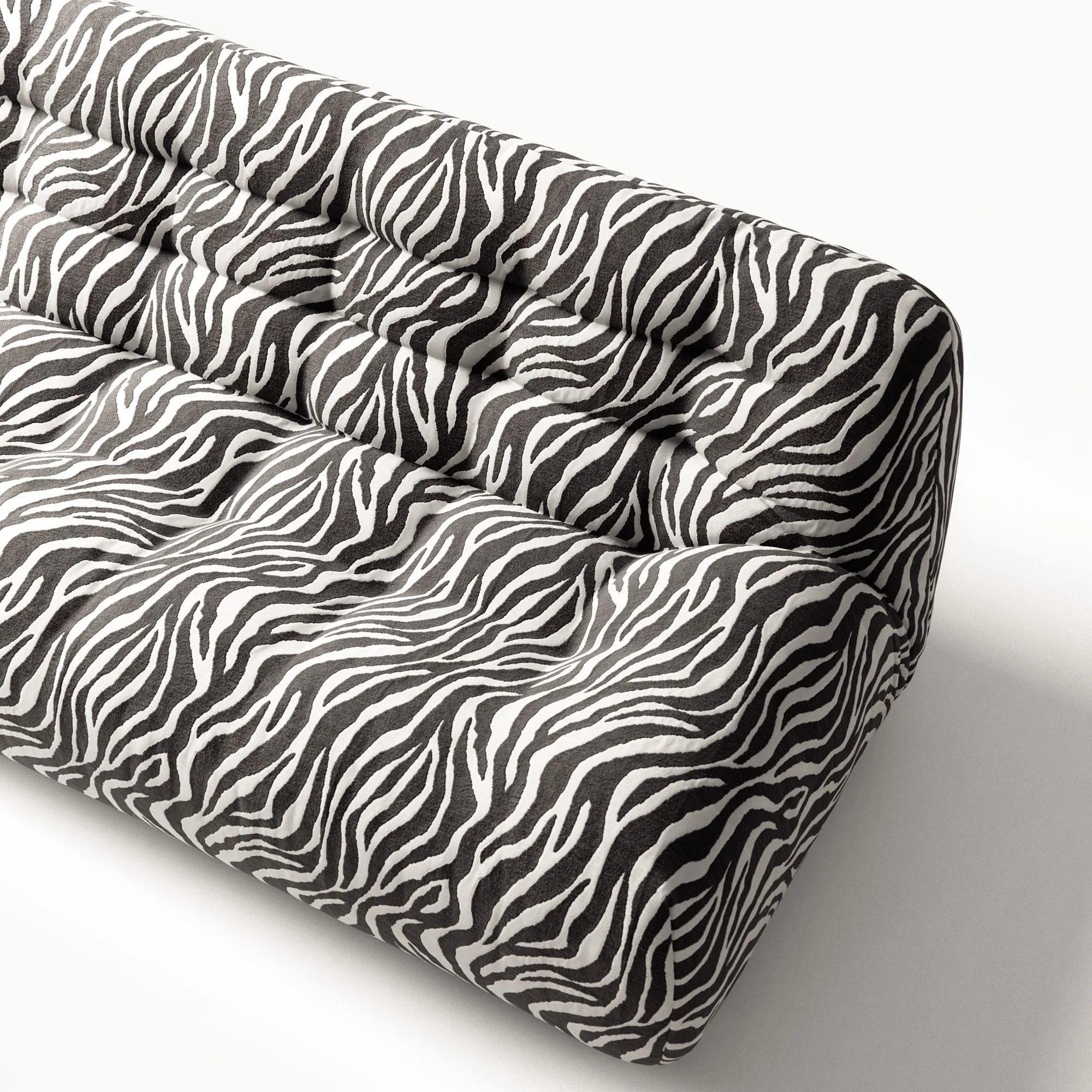Paloma - 3 Seat - Chenille Jacquard Zebra Black White - Image 7
