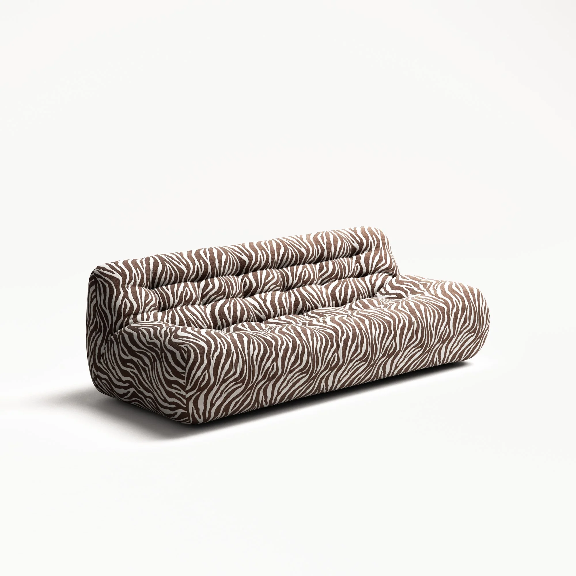Paloma - 3 Seat - Chenille Jacquard Zebra Brown White - Image 2