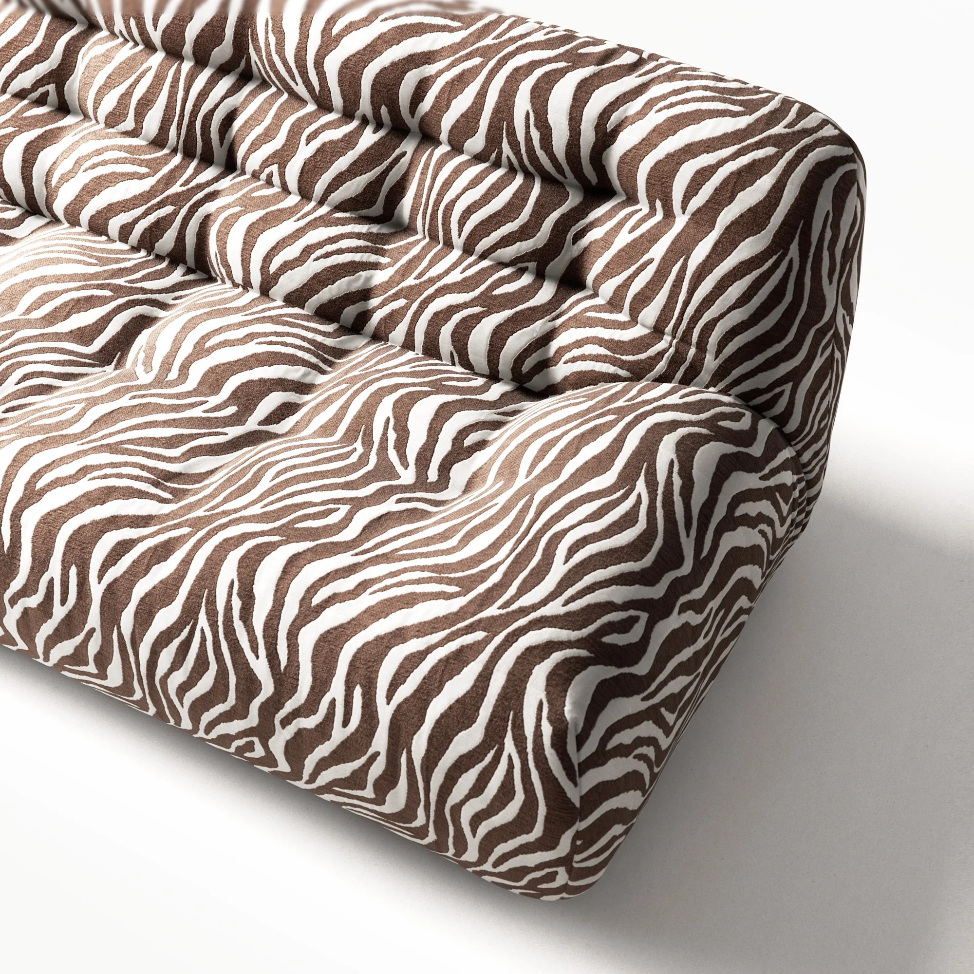 Paloma - 3 Seat - Chenille Jacquard Zebra Brown White - Image 7