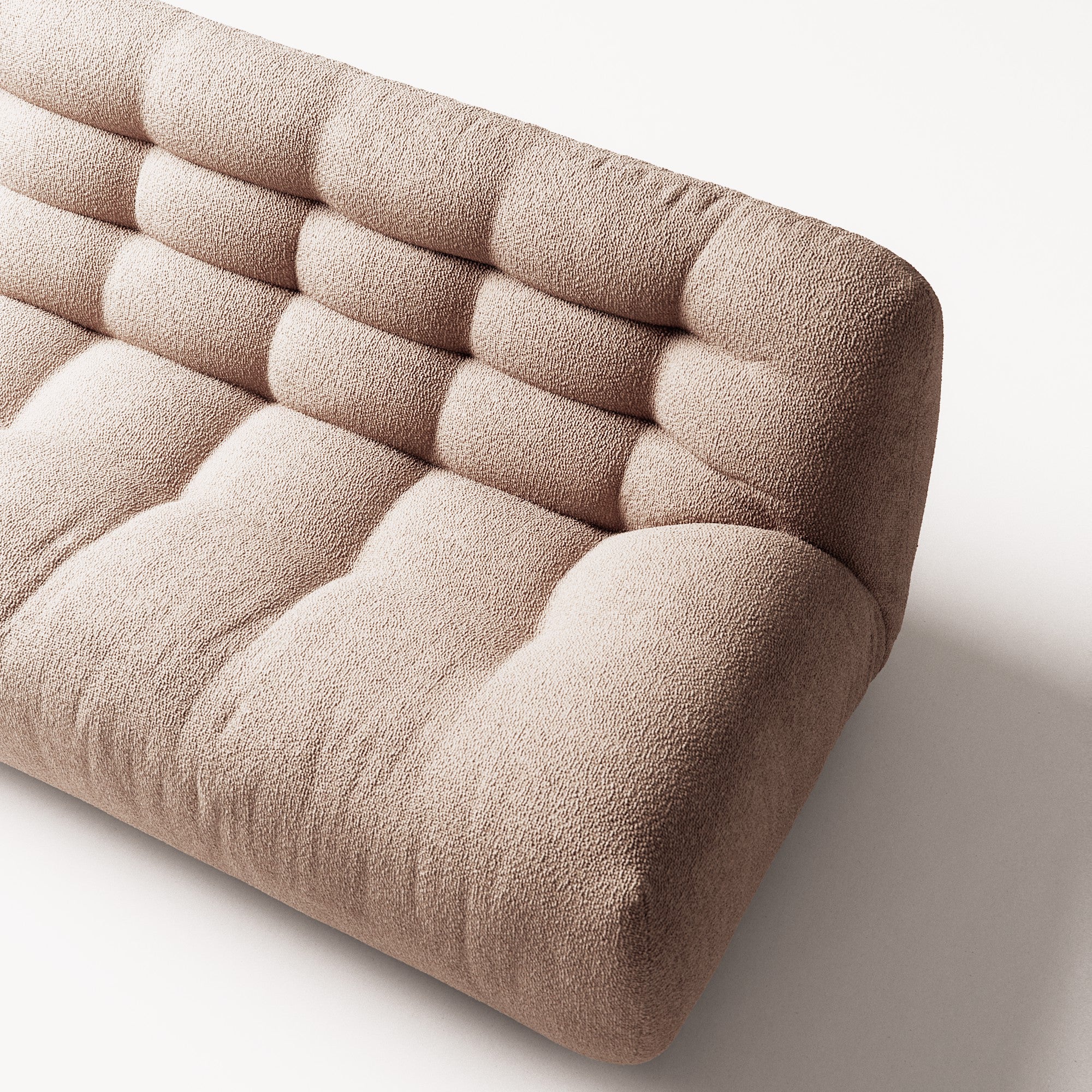 Paloma - 3 Seat - Glint Bouclé Chalk Pink - Image 7