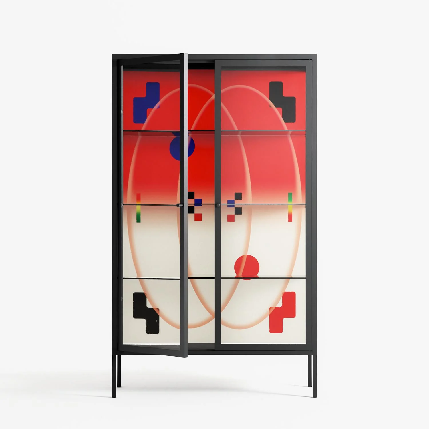 Parallel Mirage - Cabinet - Oluwasheyi Adebayo - Antracite - Clear glass - Image 2