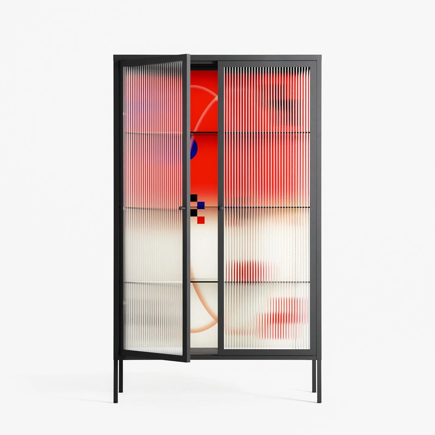 Parallel Mirage - Cabinet - Oluwasheyi Adebayo - Antracite - Reeded glass - Image 2