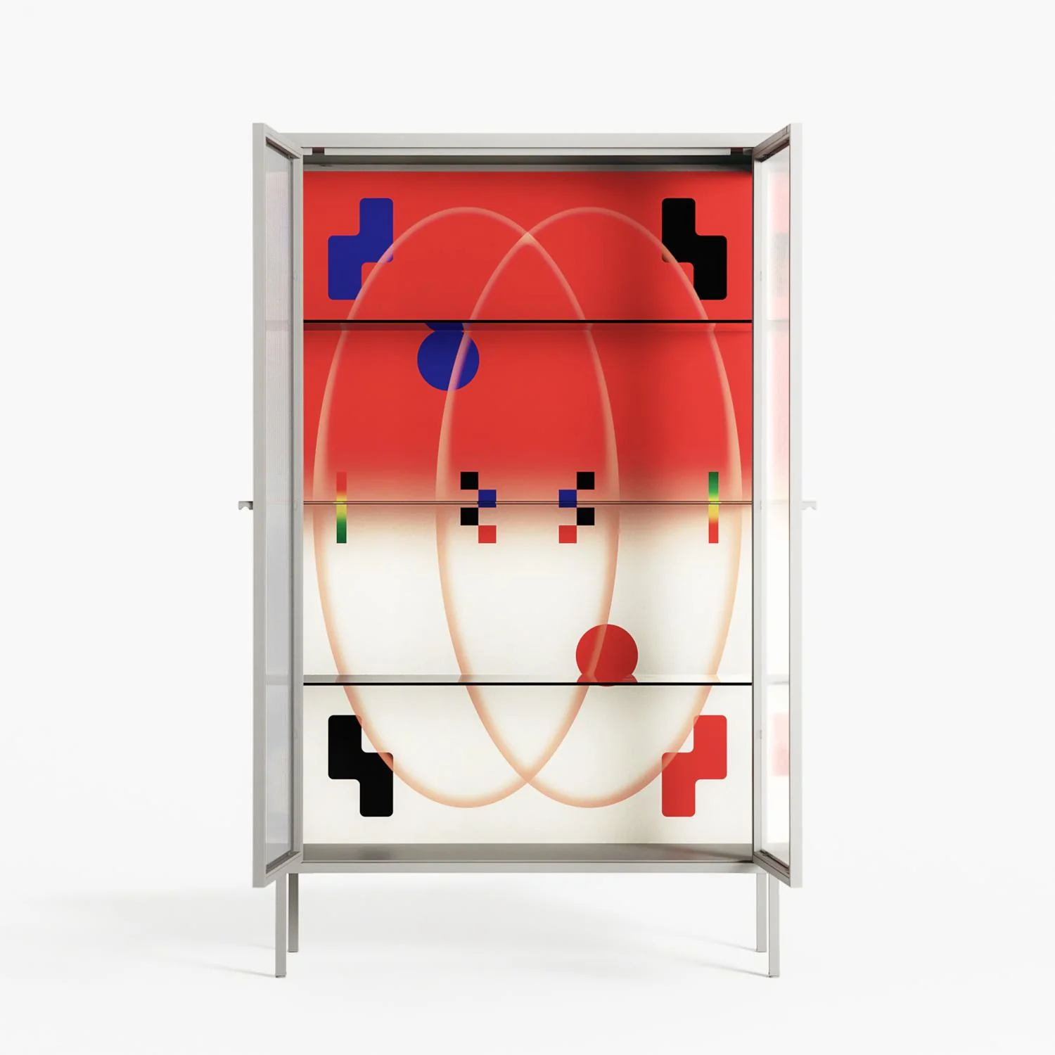 Parallel Mirage - Cabinet - Oluwasheyi Adebayo - Chalk - Reeded glass - Image 3