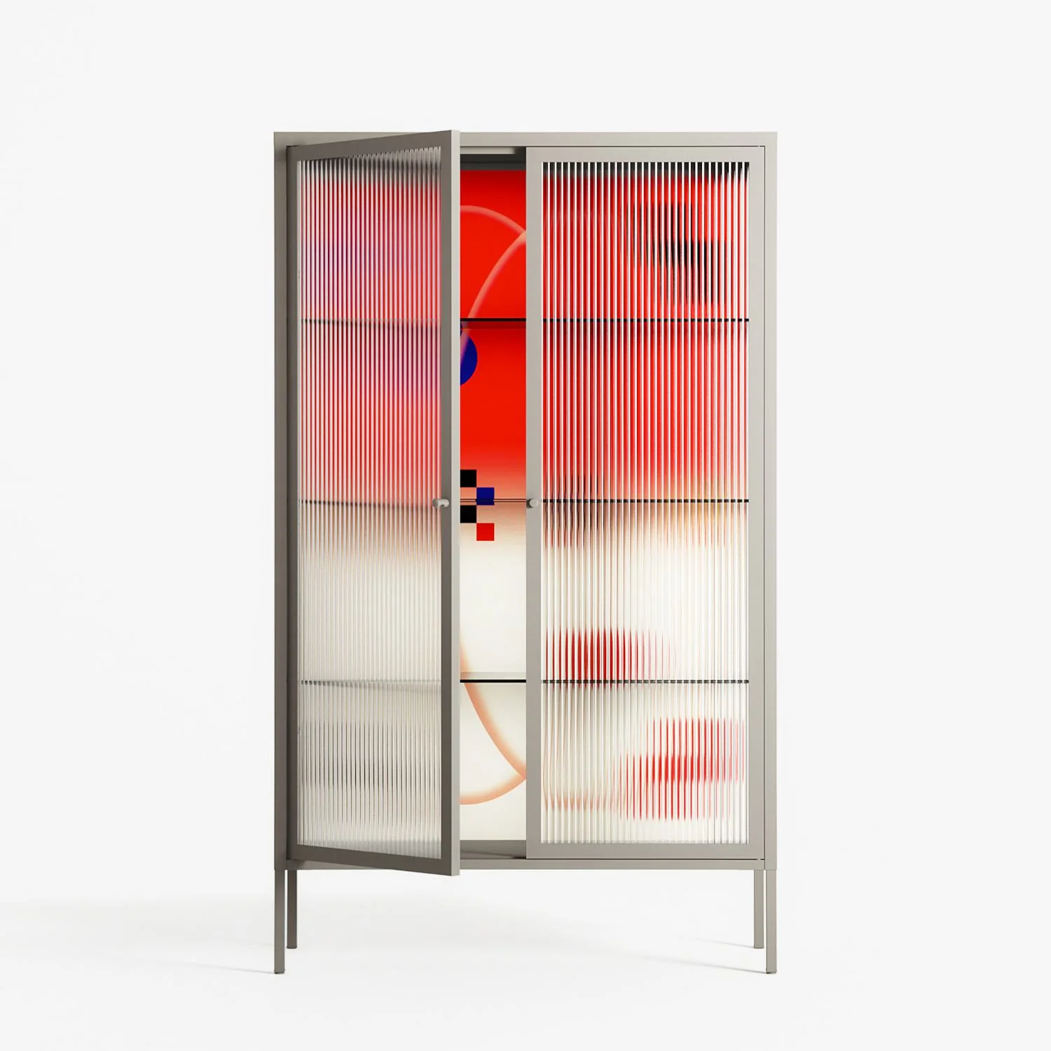 Parallel Mirage - Cabinet - Oluwasheyi Adebayo - Pebble - Reeded glass - Image 2