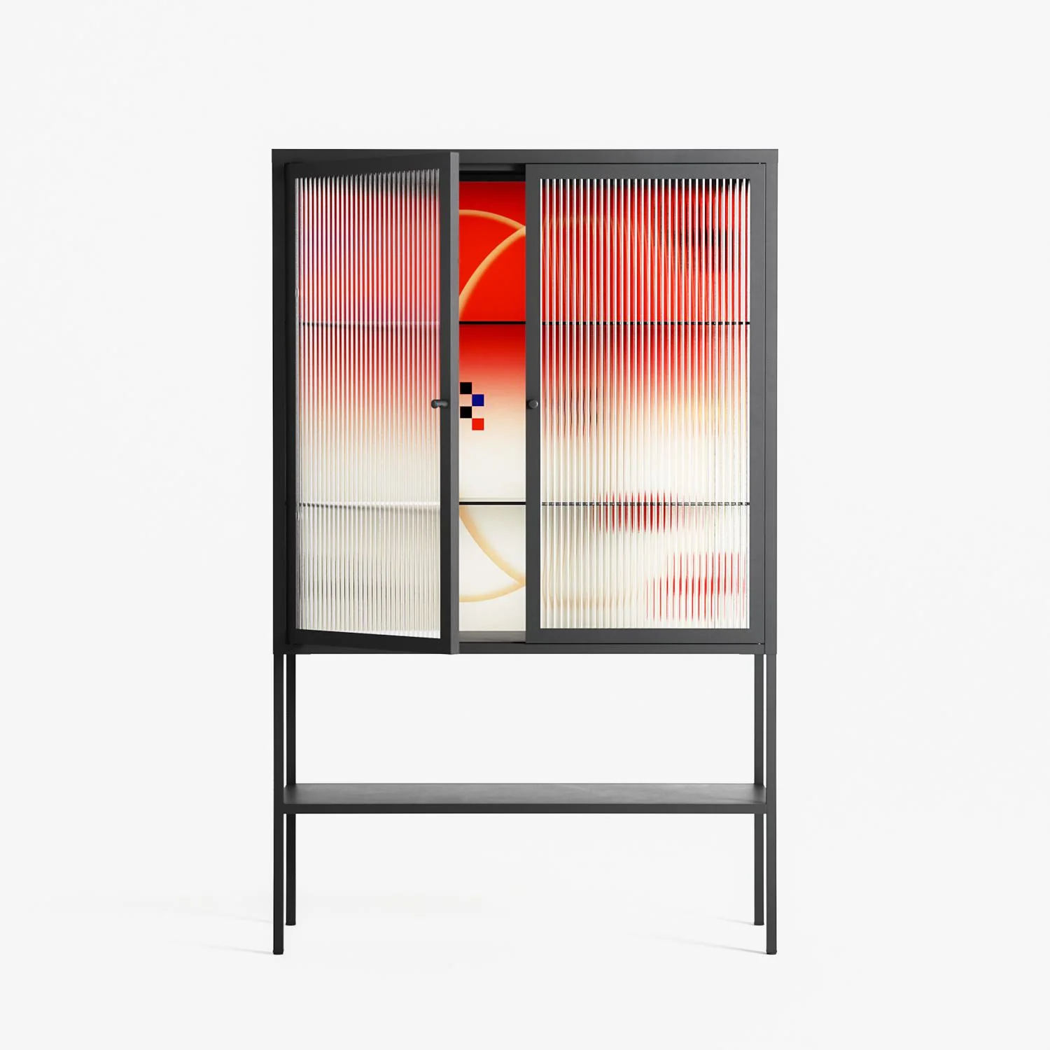 Parallel Mirage - Loft Cabinet - Oluwasheyi Adebayo - Antracite - Reeded glass - Image 2