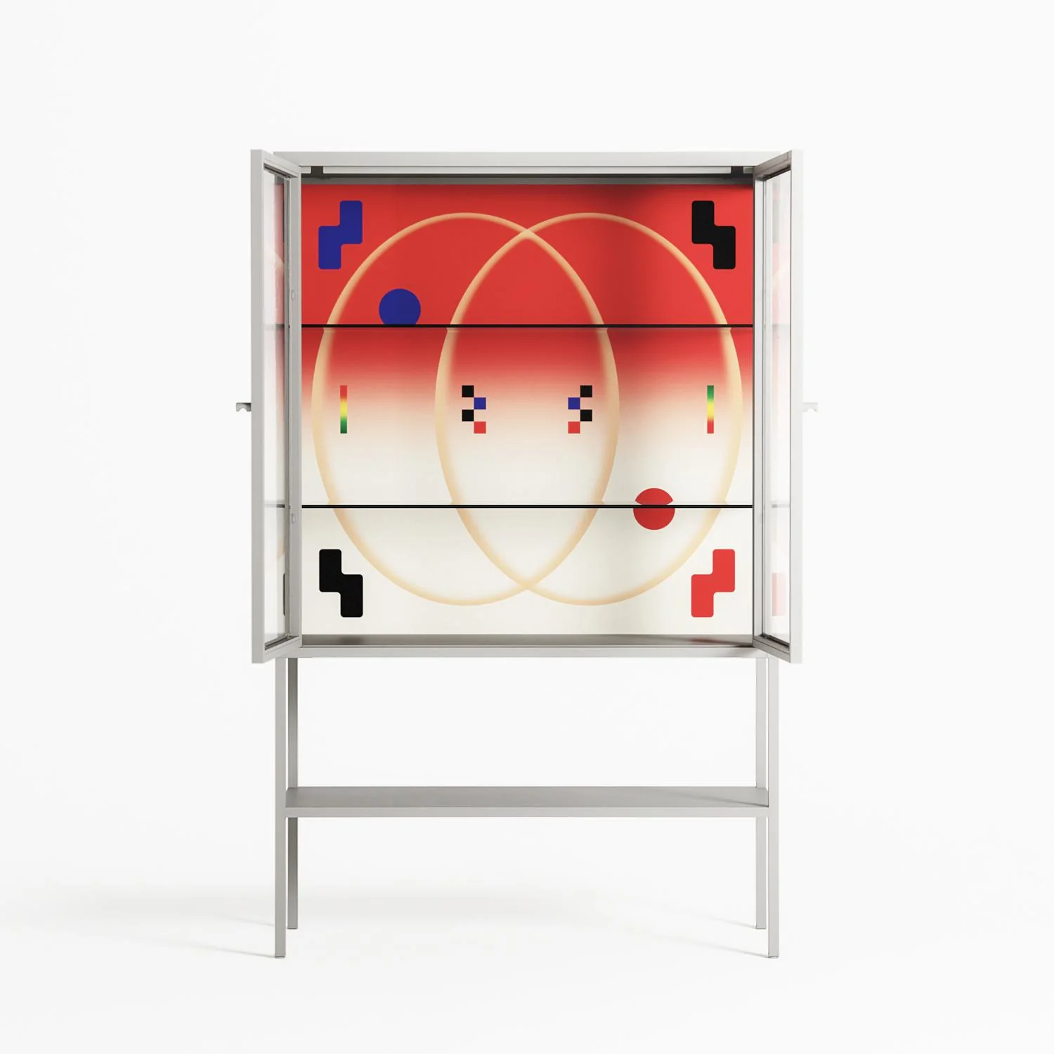 Parallel Mirage - Loft Cabinet - Oluwasheyi Adebayo - Chalk - Clear glass - Image 3