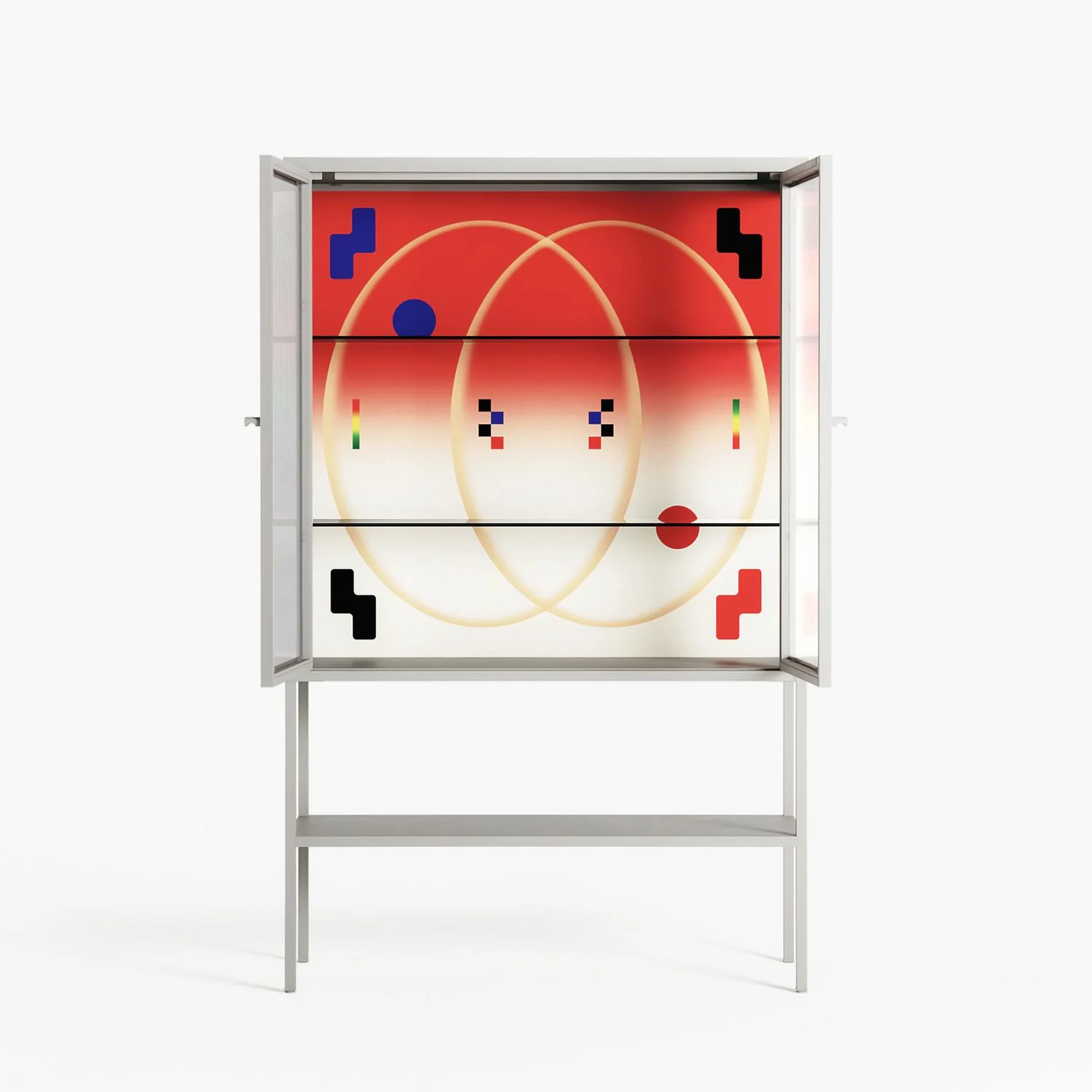 Parallel Mirage - Loft Cabinet - Oluwasheyi Adebayo - Chalk - Reeded glass - Image 3