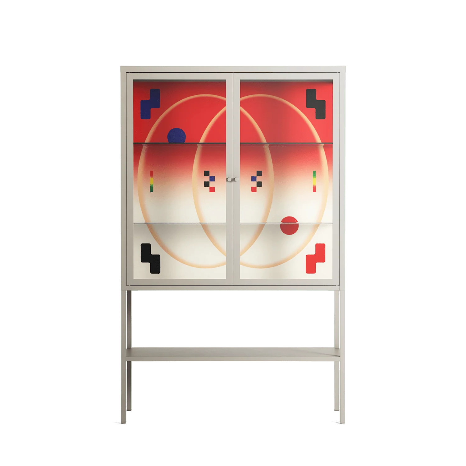 Parallel Mirage - Loft Cabinet - Oluwasheyi Adebayo - Pebble - Clear glass