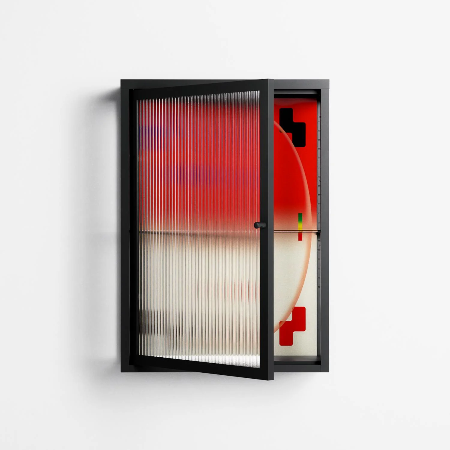 Parallel Mirage - Wall Cabinet - Oluwasheyi Adebayo - Antracite - Reeded glass - Image 2