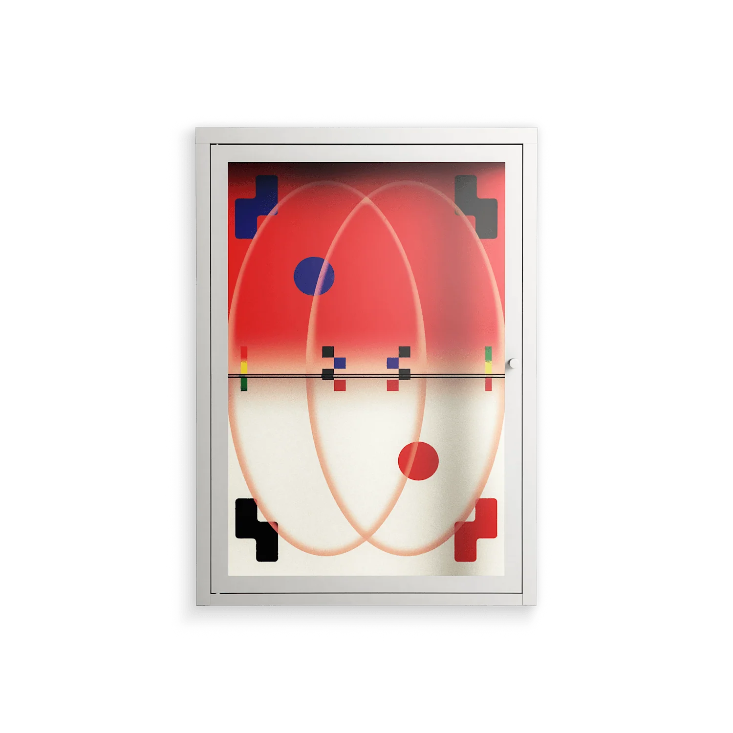 Parallel Mirage - Wall Cabinet - Oluwasheyi Adebayo - Chalk - Clear glass