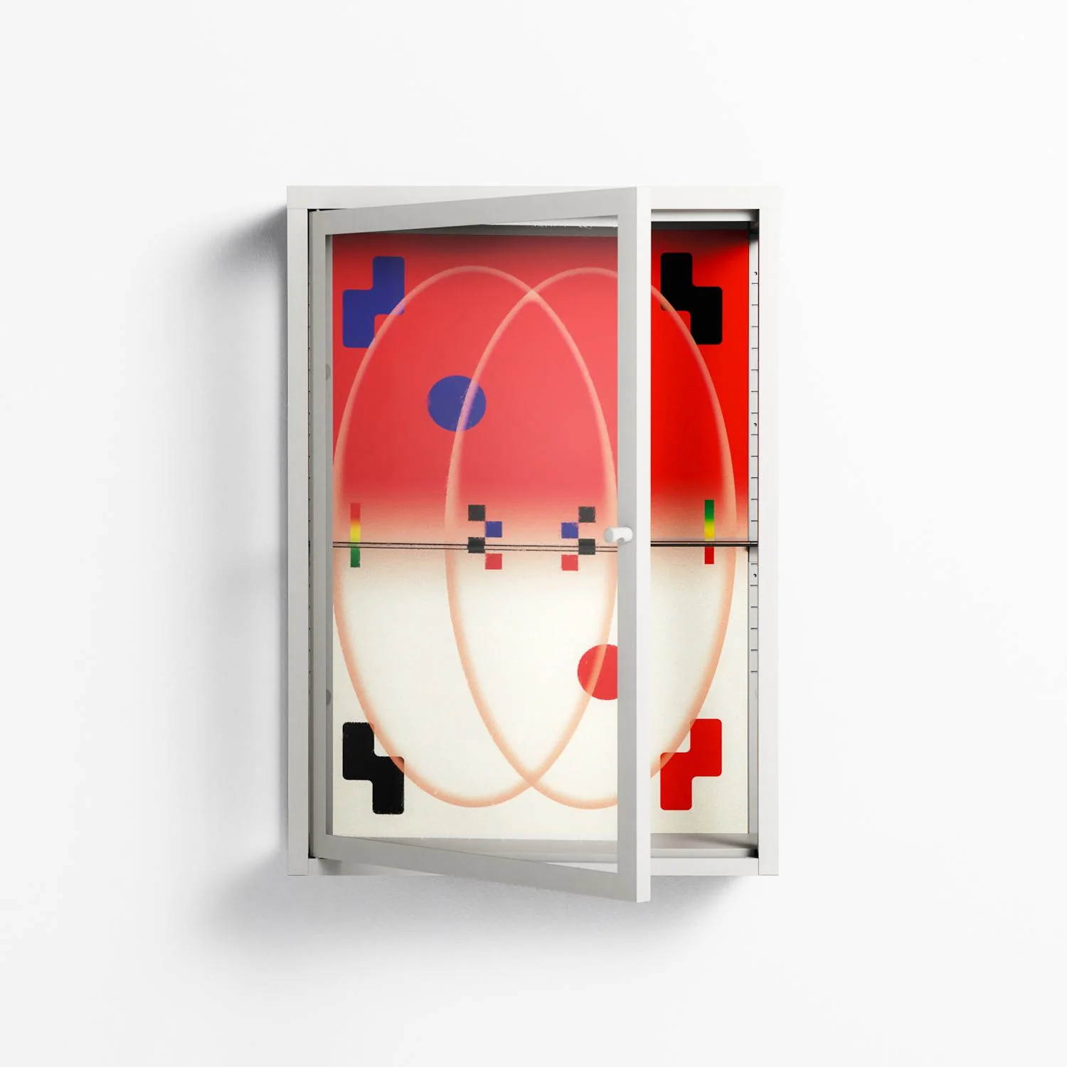 Parallel Mirage - Wall Cabinet - Oluwasheyi Adebayo - Chalk - Clear glass - Image 2