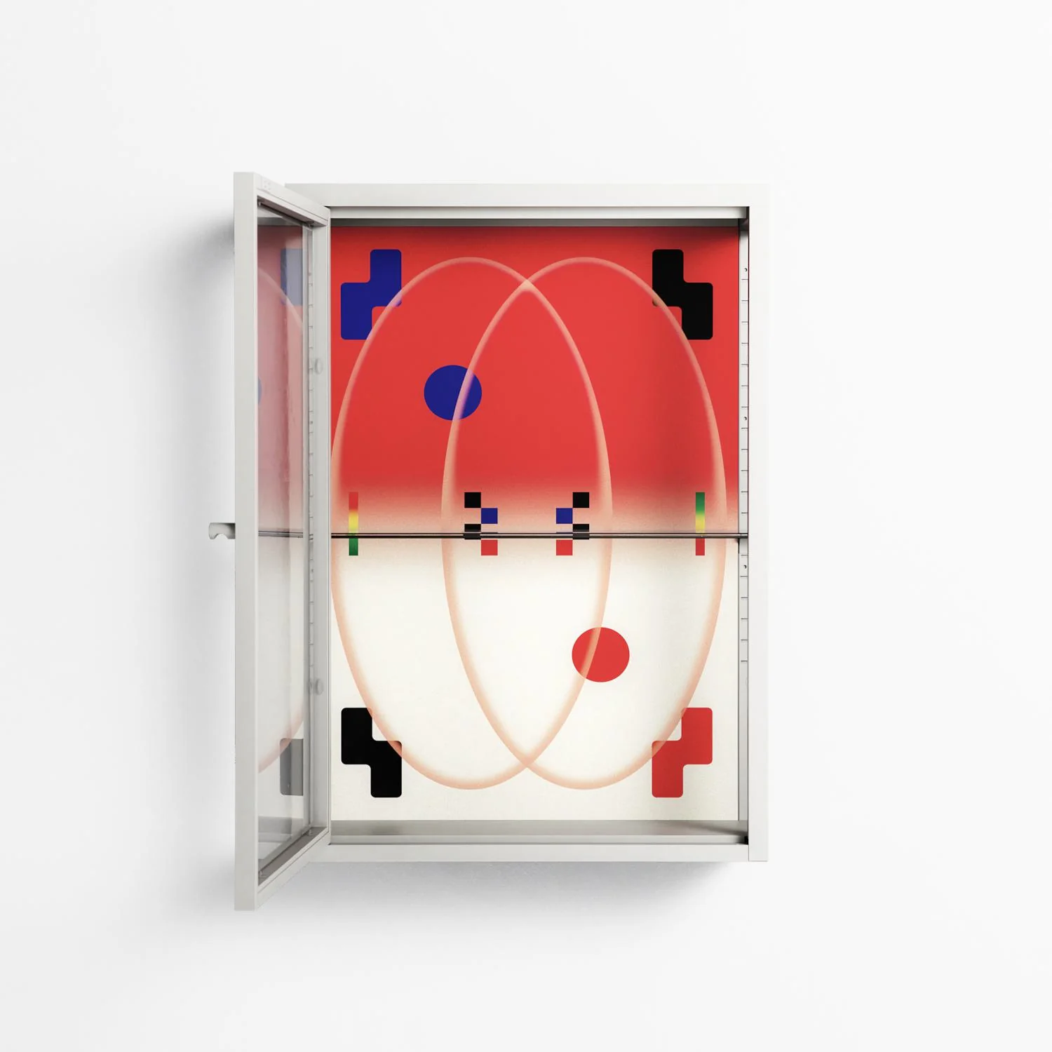 Parallel Mirage - Wall Cabinet - Oluwasheyi Adebayo - Chalk - Clear glass - Image 3