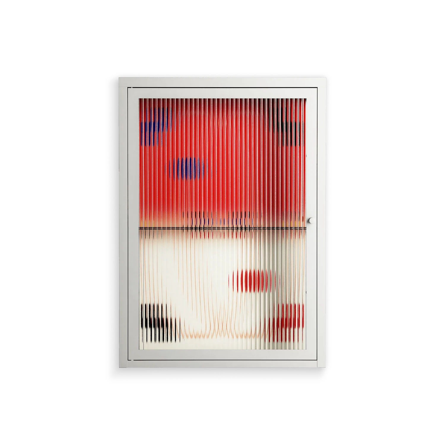 Parallel Mirage - Wall Cabinet - Oluwasheyi Adebayo - Chalk - Reeded glass