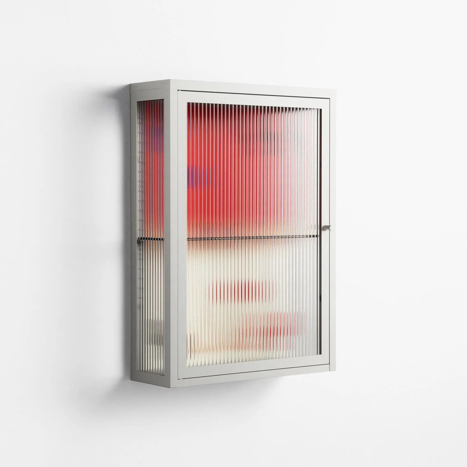 Parallel Mirage - Wall Cabinet - Oluwasheyi Adebayo - Chalk - Reeded glass - Image 4
