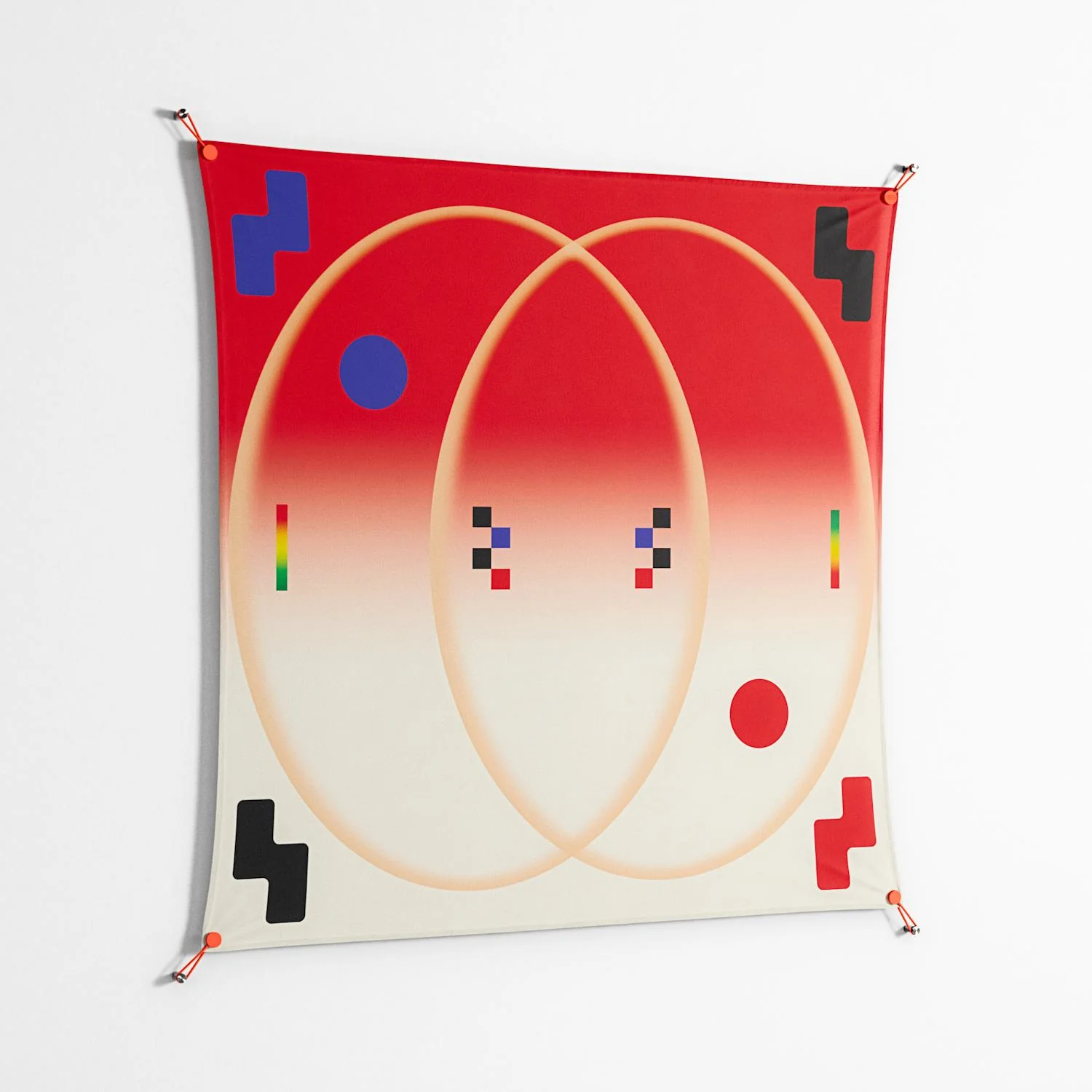 Parallel Mirage - Work On Wall - Oluwasheyi Adebayo - Orange - 140 x 140 cm - Image 2