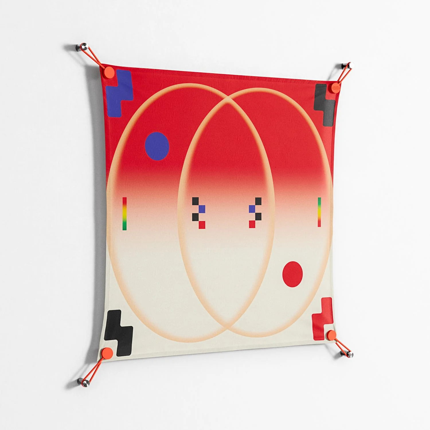 Parallel Mirage - Work On Wall - Oluwasheyi Adebayo - Orange - 70 x 70 cm - Image 2