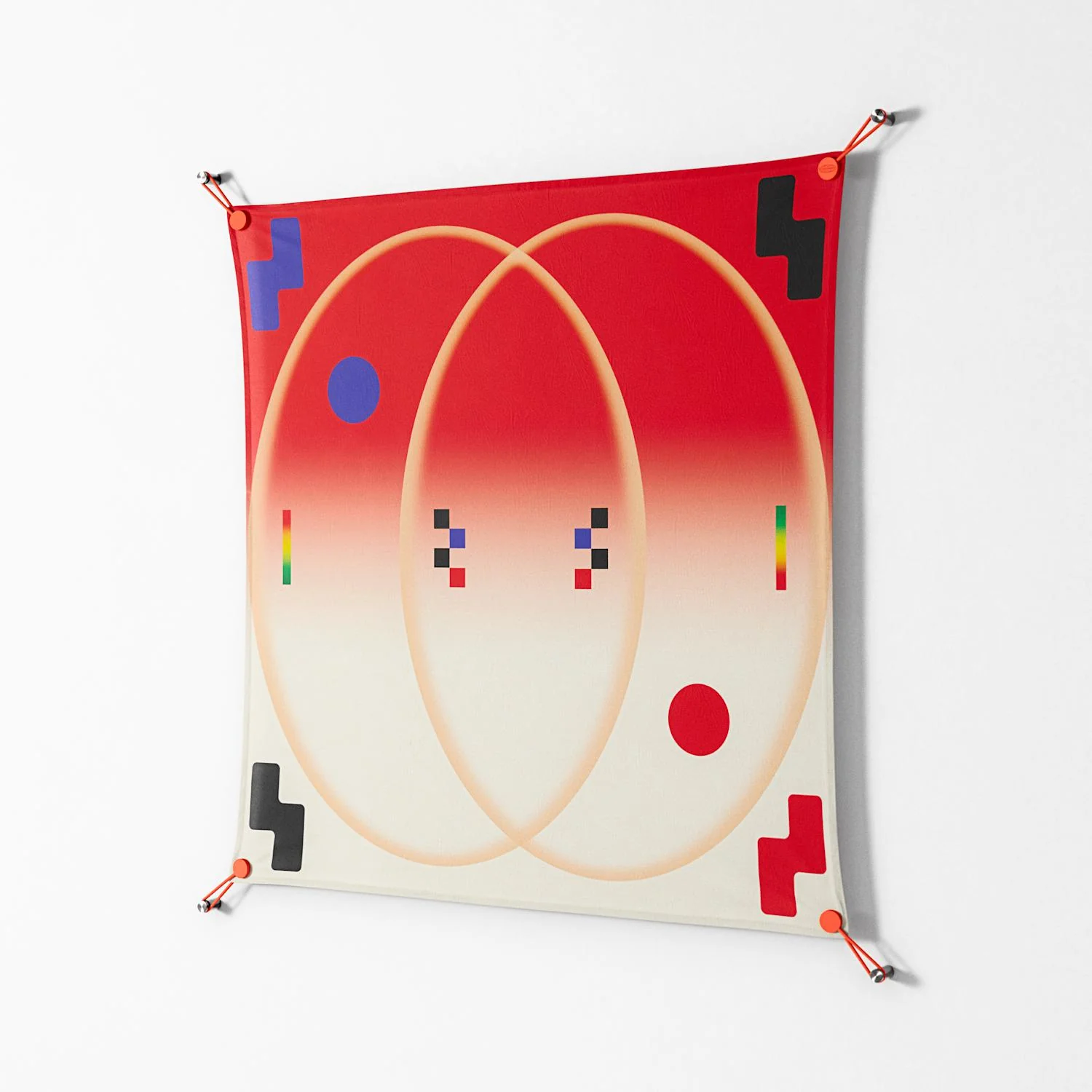 Parallel Mirage - Work On Wall - Oluwasheyi Adebayo - Orange - 90 x 90 cm - Image 2