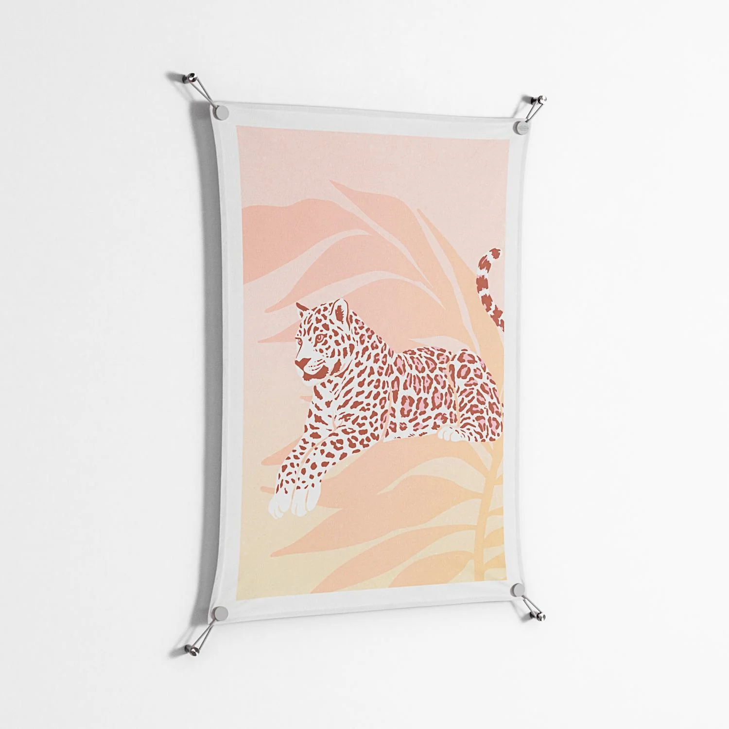 Pastel Leopard - Work On Wall - Amy Suther - Silver - 70 x 100 cm - Image 2
