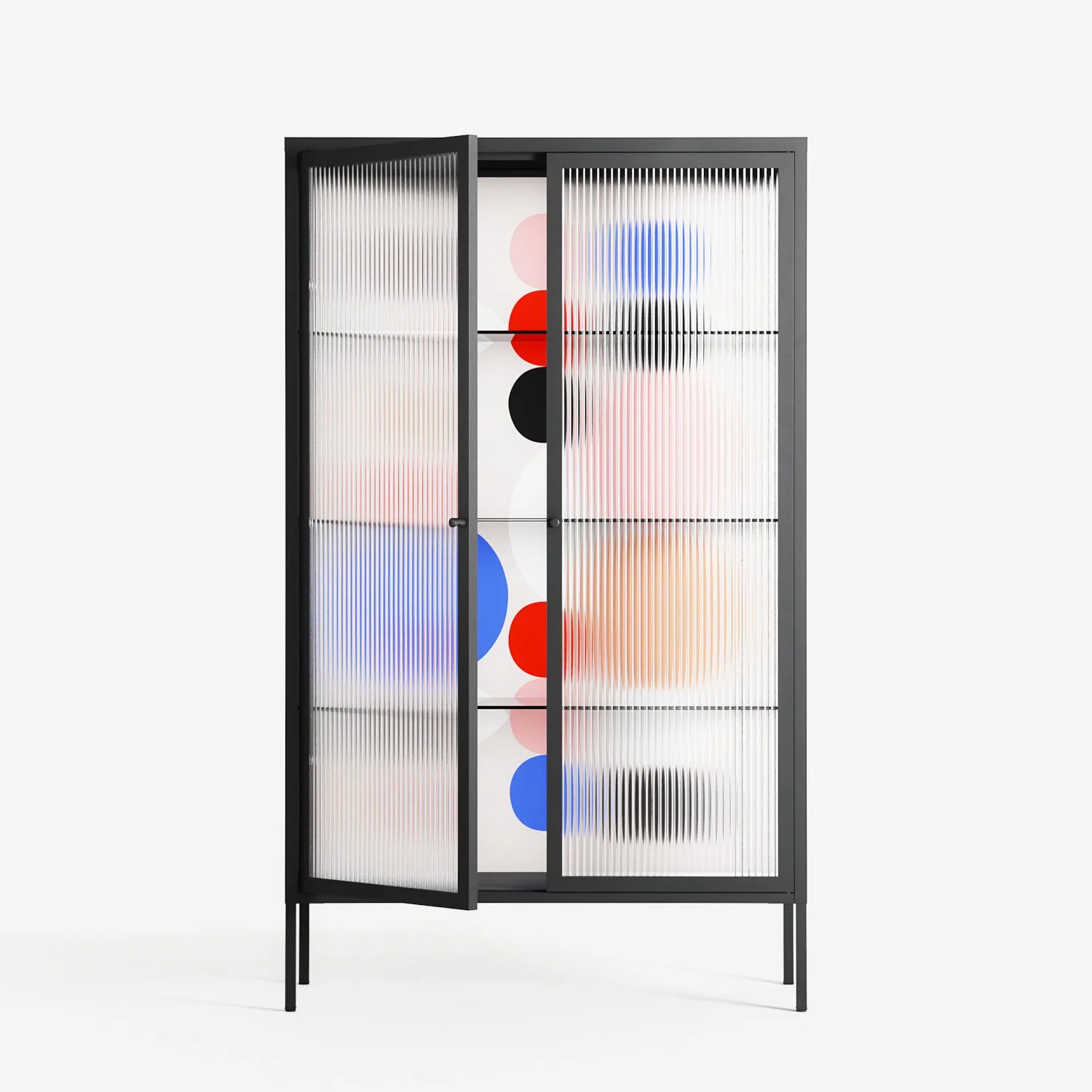 Pattern - Cabinet - David Vanadia - Antracite - Reeded glass - Image 2