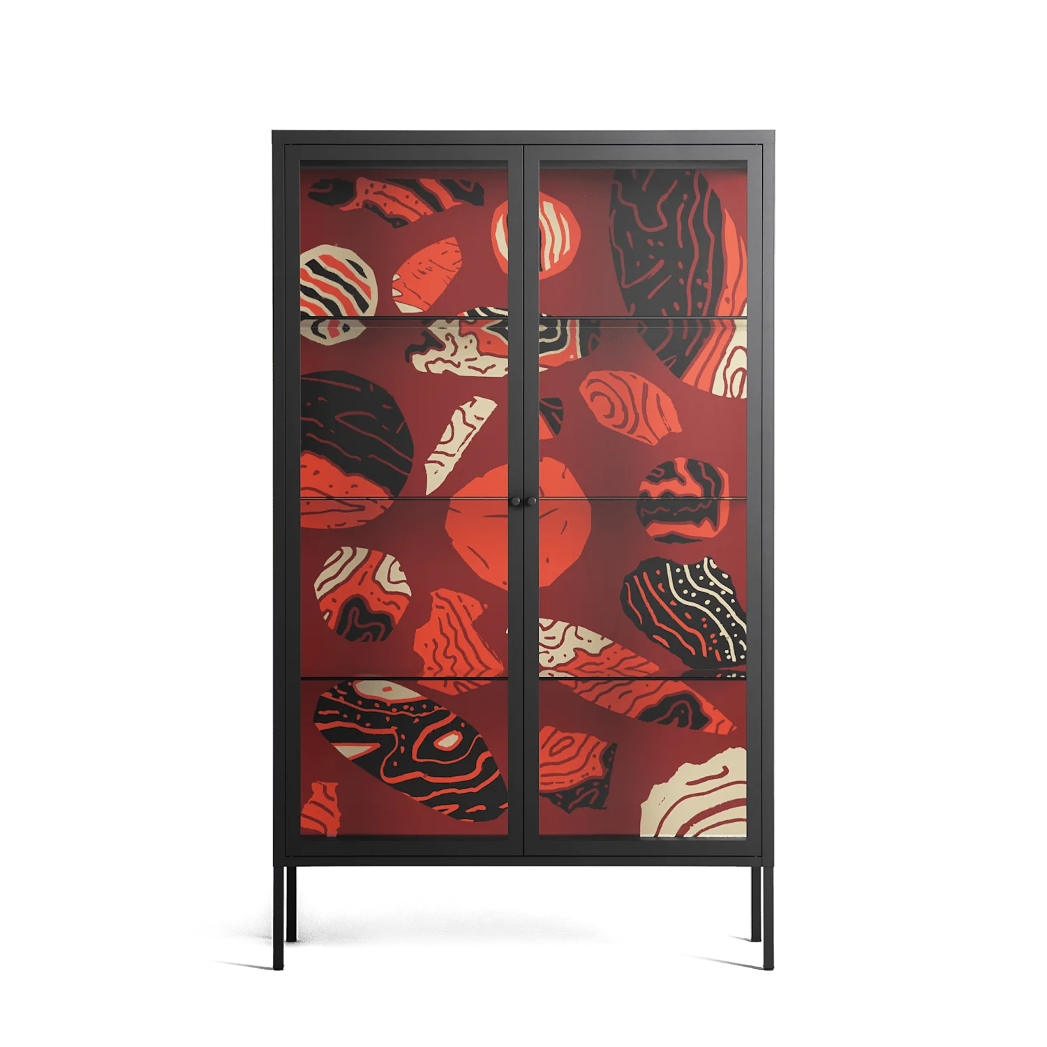 Pebbles 2 - Cabinet - Nick Liefhebber - Antracite - Clear glass