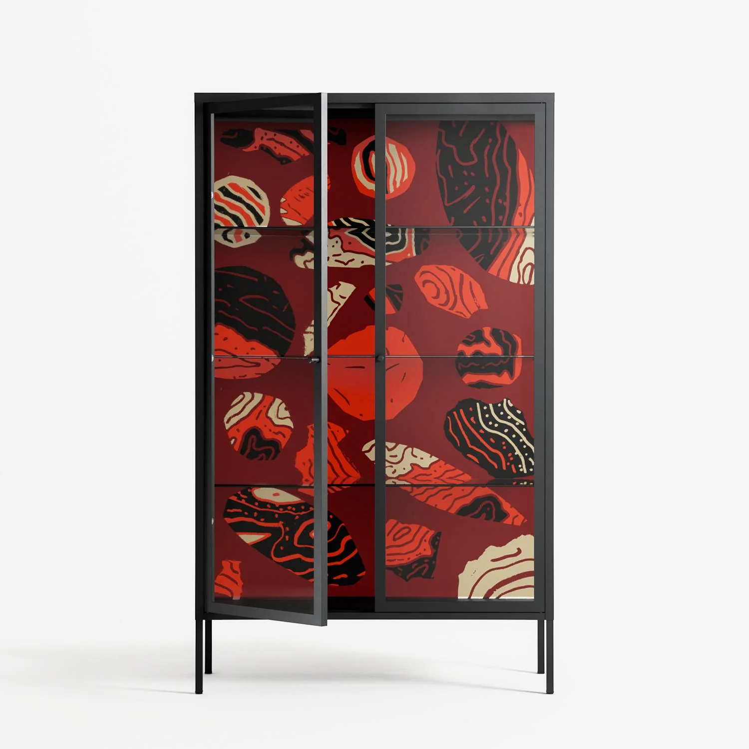 Pebbles 2 - Cabinet - Nick Liefhebber - Antracite - Clear glass - Image 2