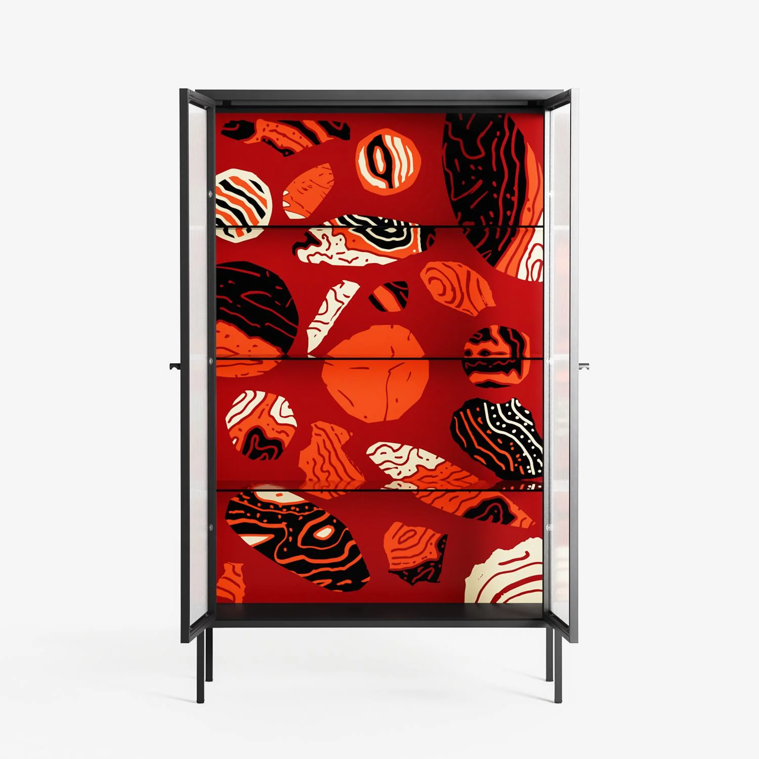 Pebbles 2 - Cabinet - Nick Liefhebber - Antracite - Reeded glass - Image 3